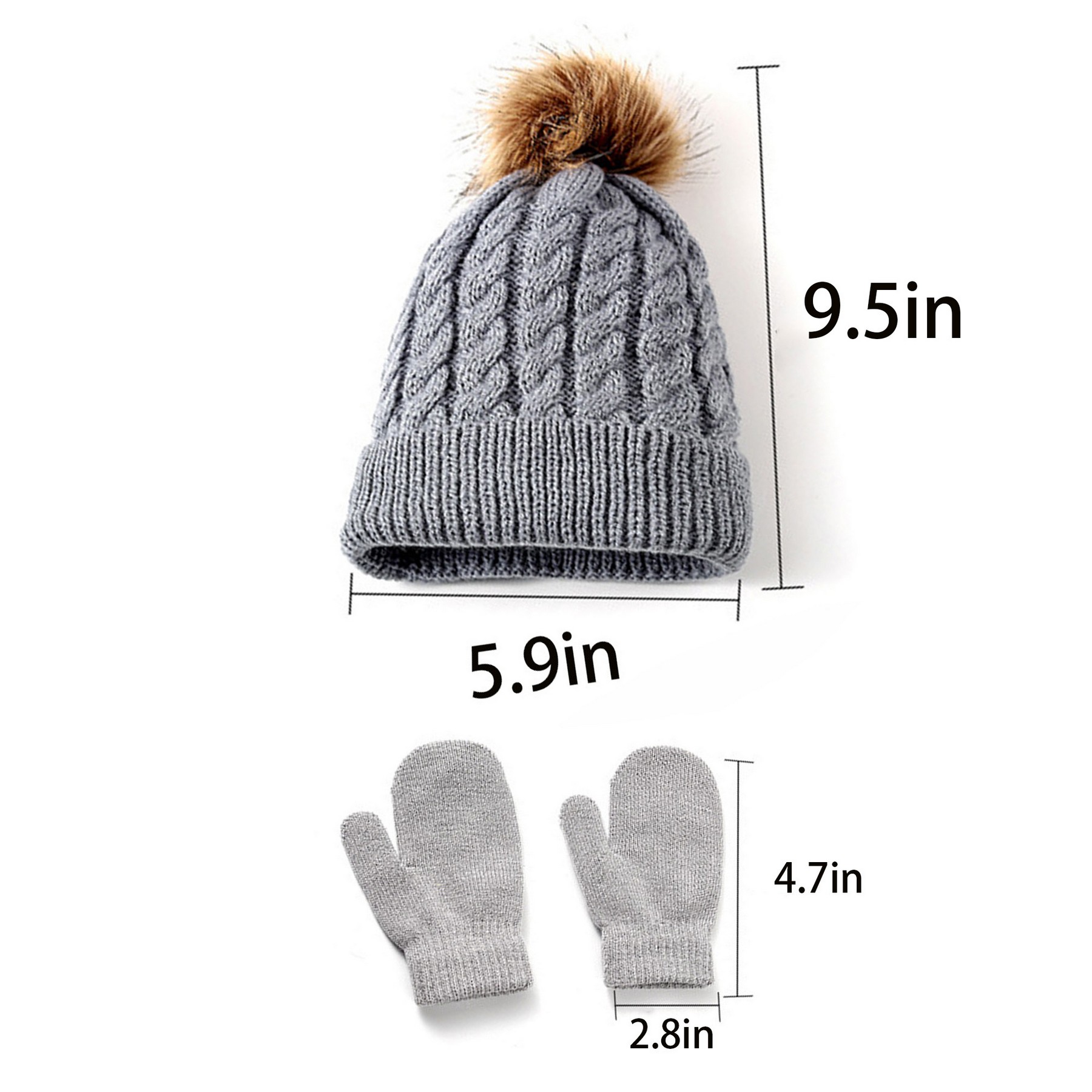Winter Warm Children's Knitted Hat Gloves 2