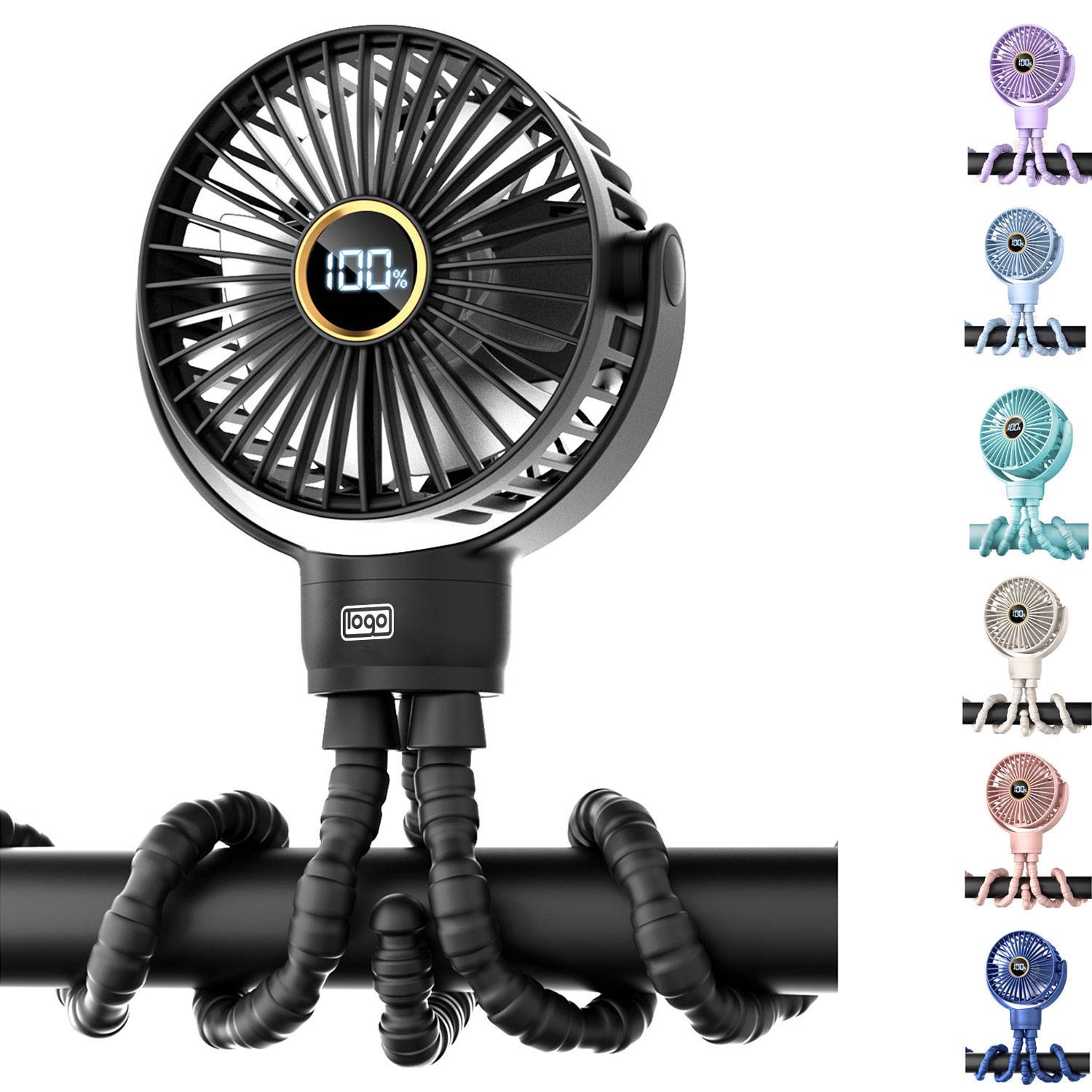 Octopus Mini Fan Rechargeable with Digital Display 4