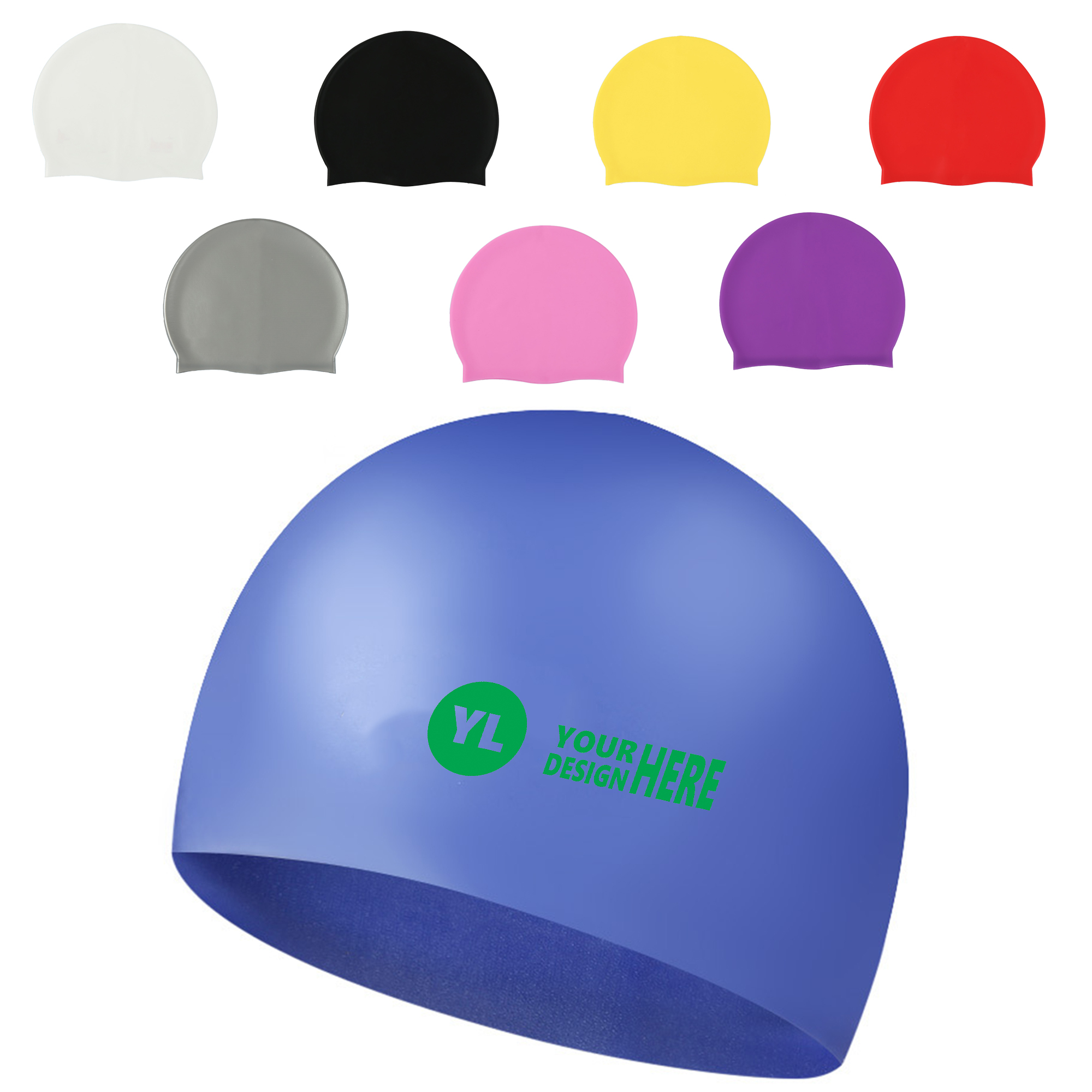 High Elasticity Waterproof Silicone Swimming Cap MOQ 30PCS 3