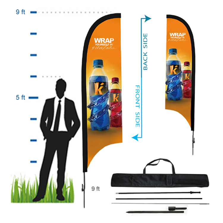 7.5 ft. Concave Advertising Flag Kit 2 (Double Sided) 1