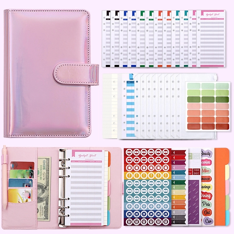 PU Leather A6 Budget Planner Binder Notebook 9