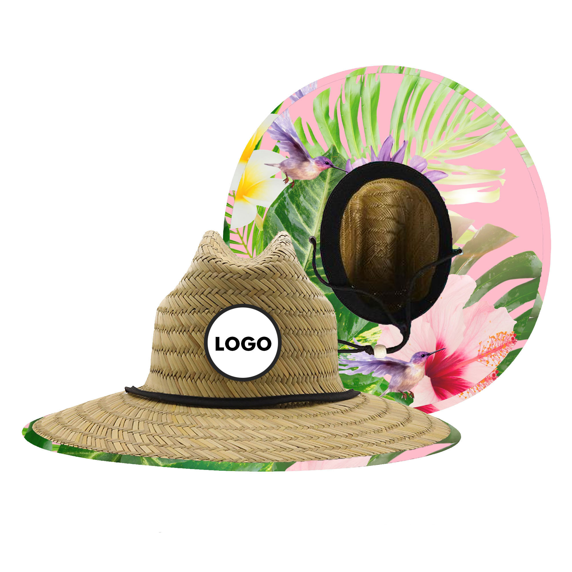 Personalized Logo Straw Sunhat With Patterns 4