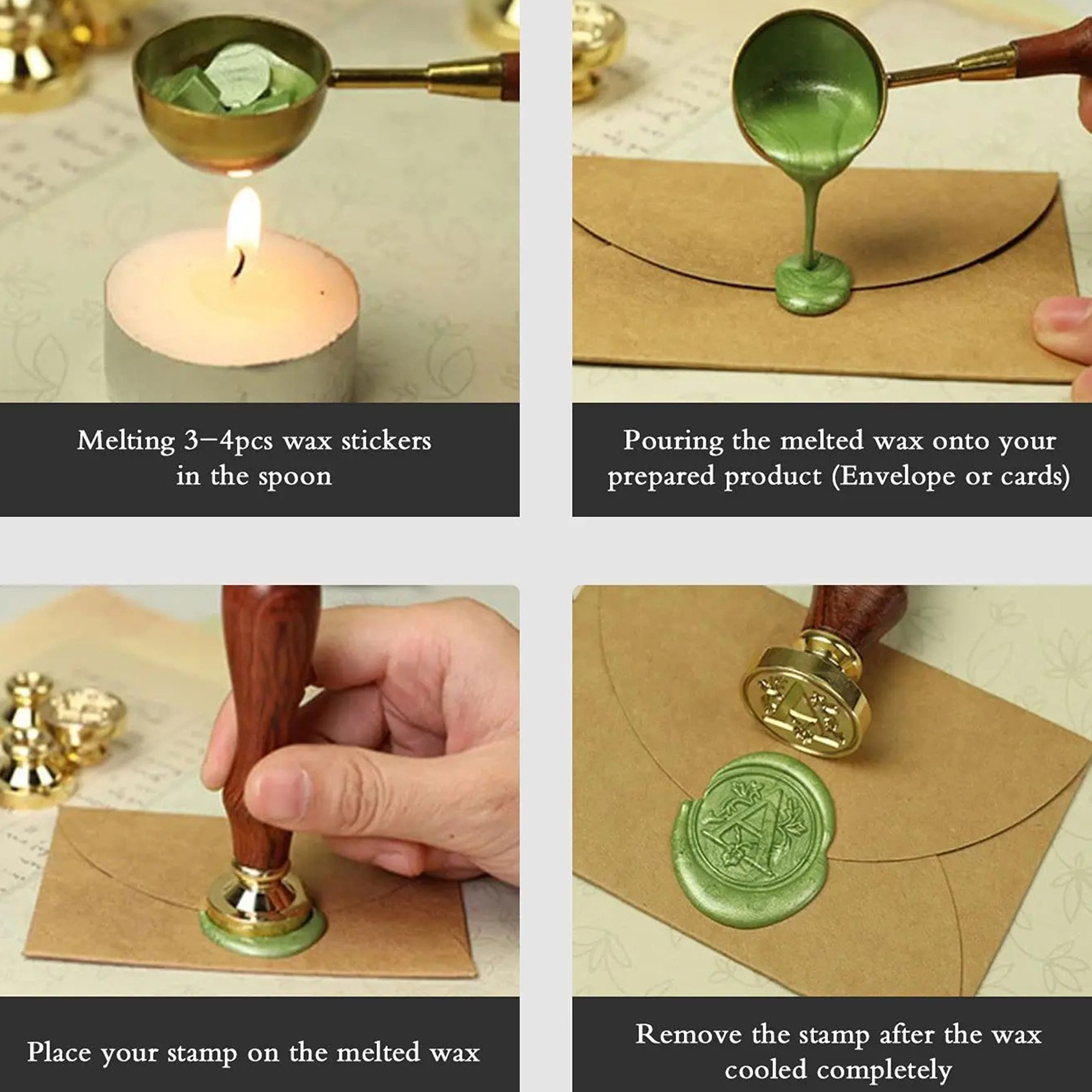 Wood Vintage Wax Sealing Stamper 12