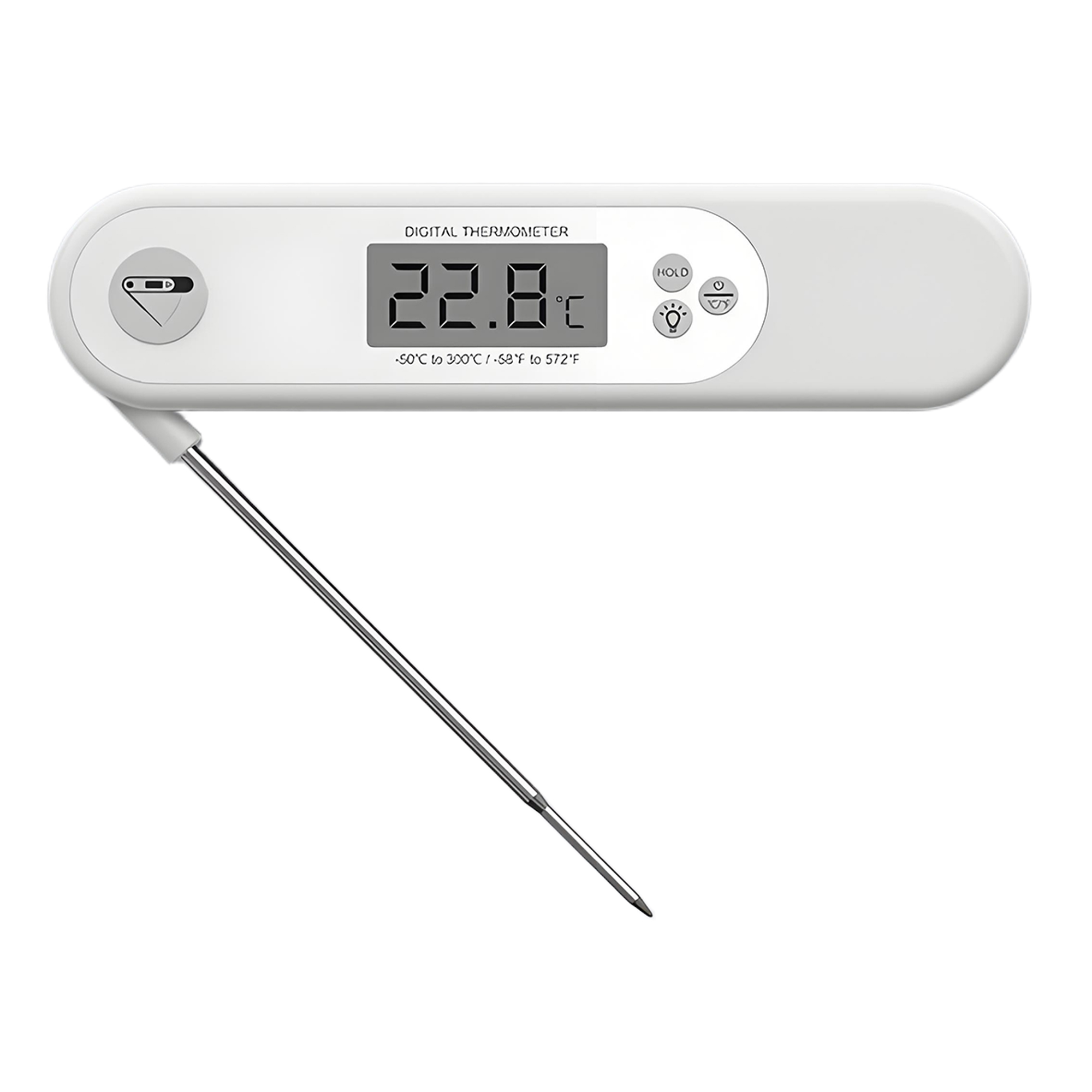 Digital Kitchen Thermometer with Backlight, Foldable Probe, Large Screen, Fast 6-Second BBQ 3