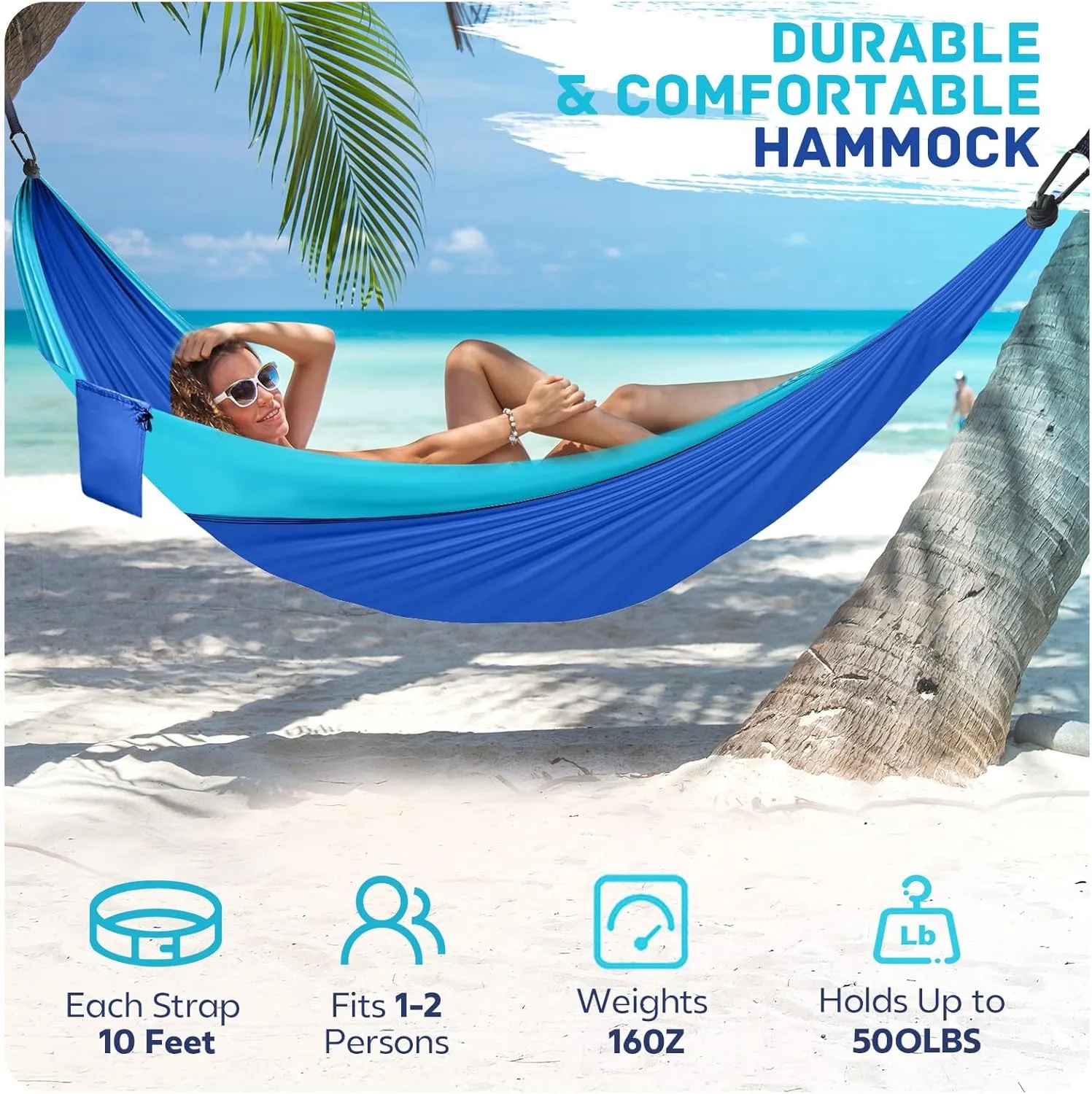 Portable Hammocks with Two Tree Straps 6