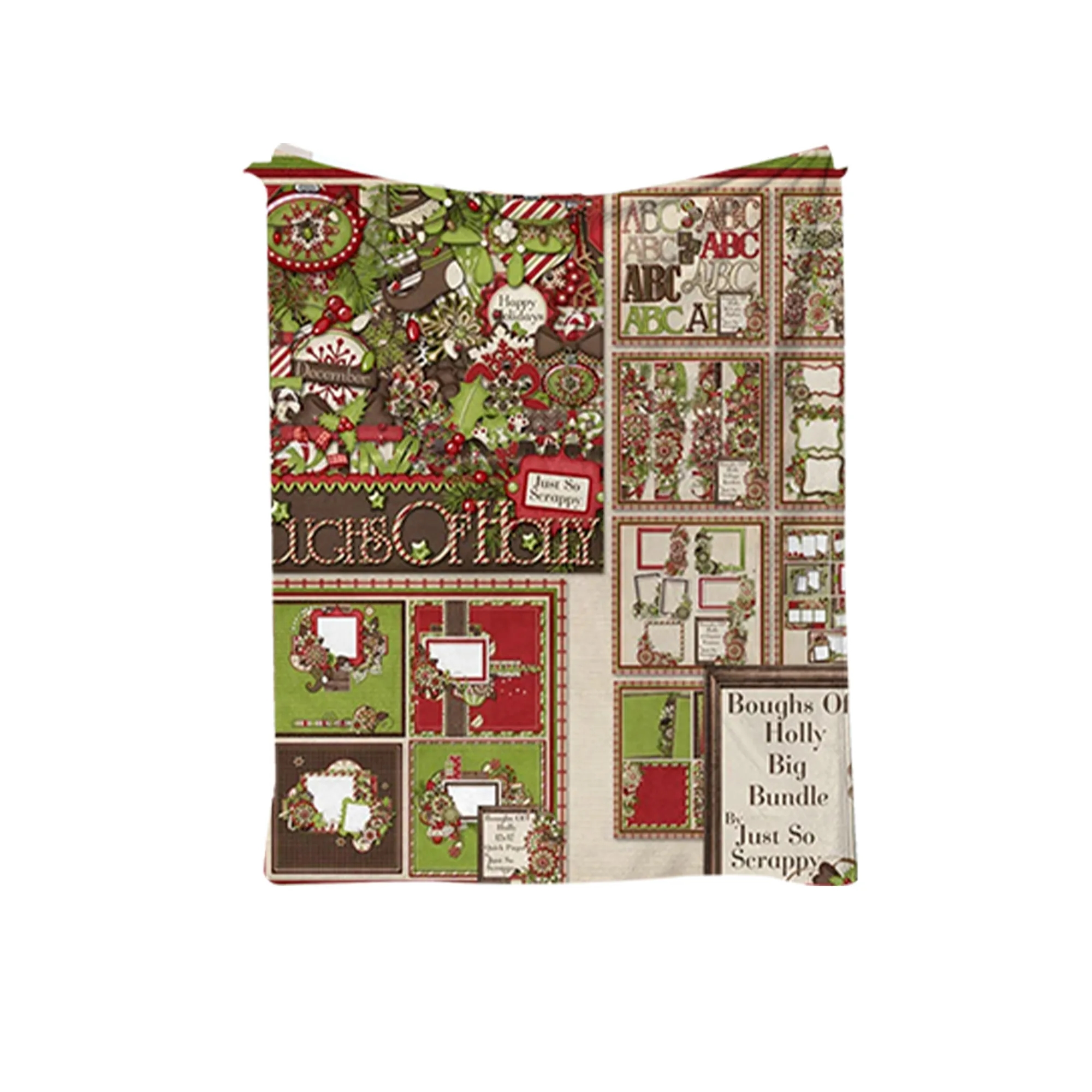 Customizable Pattern Christmas Cartoon Flannel Blanket (78.7 18