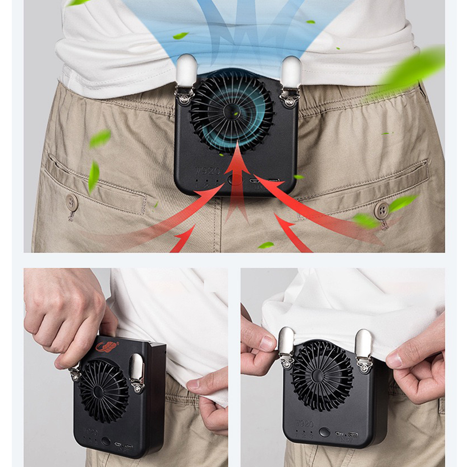 Abs Portable Waist Hanging Fan ?C Efficient And Convenient Cooling 4