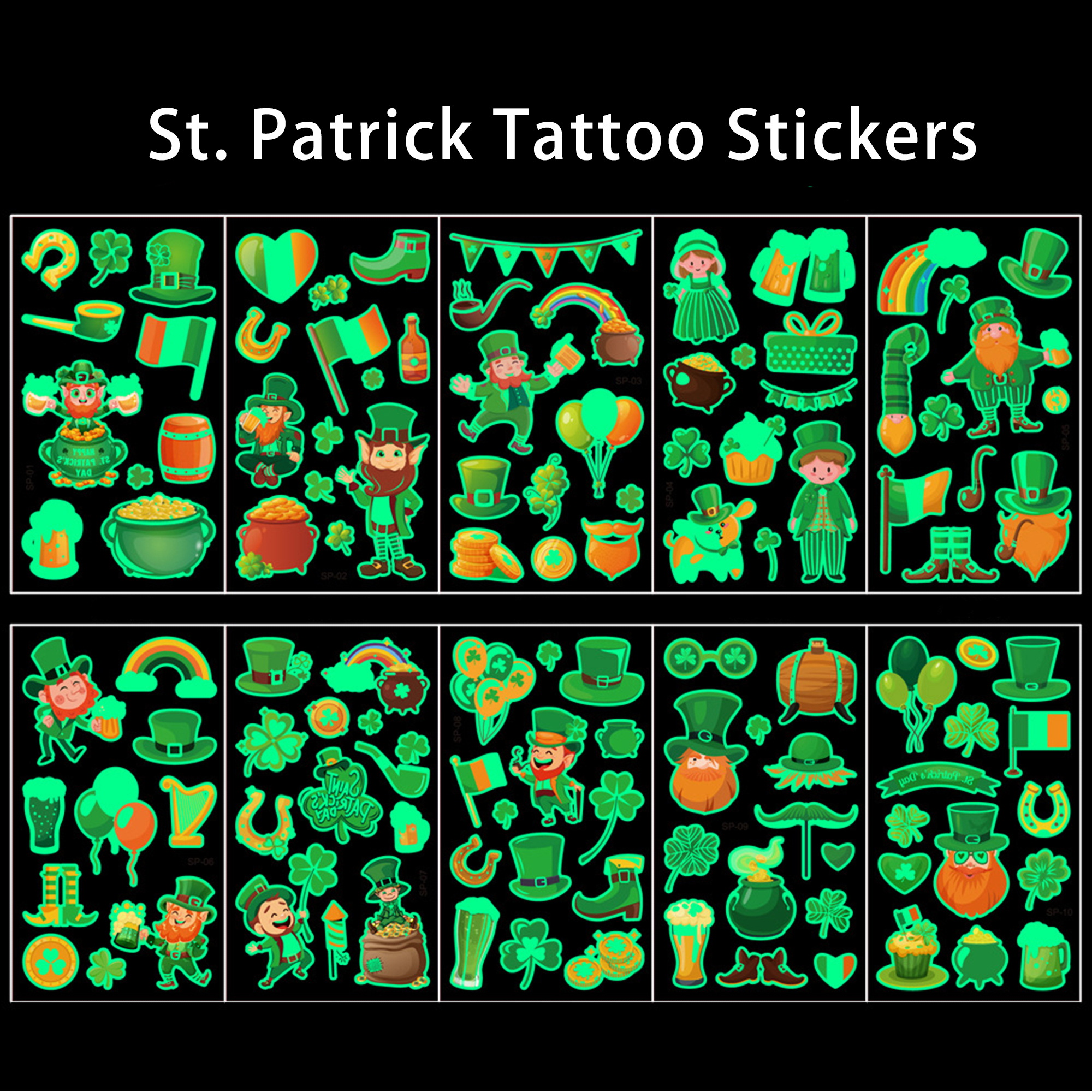 Unique Irish-Themed Luminous Tattoos For Shamrock Parties 4