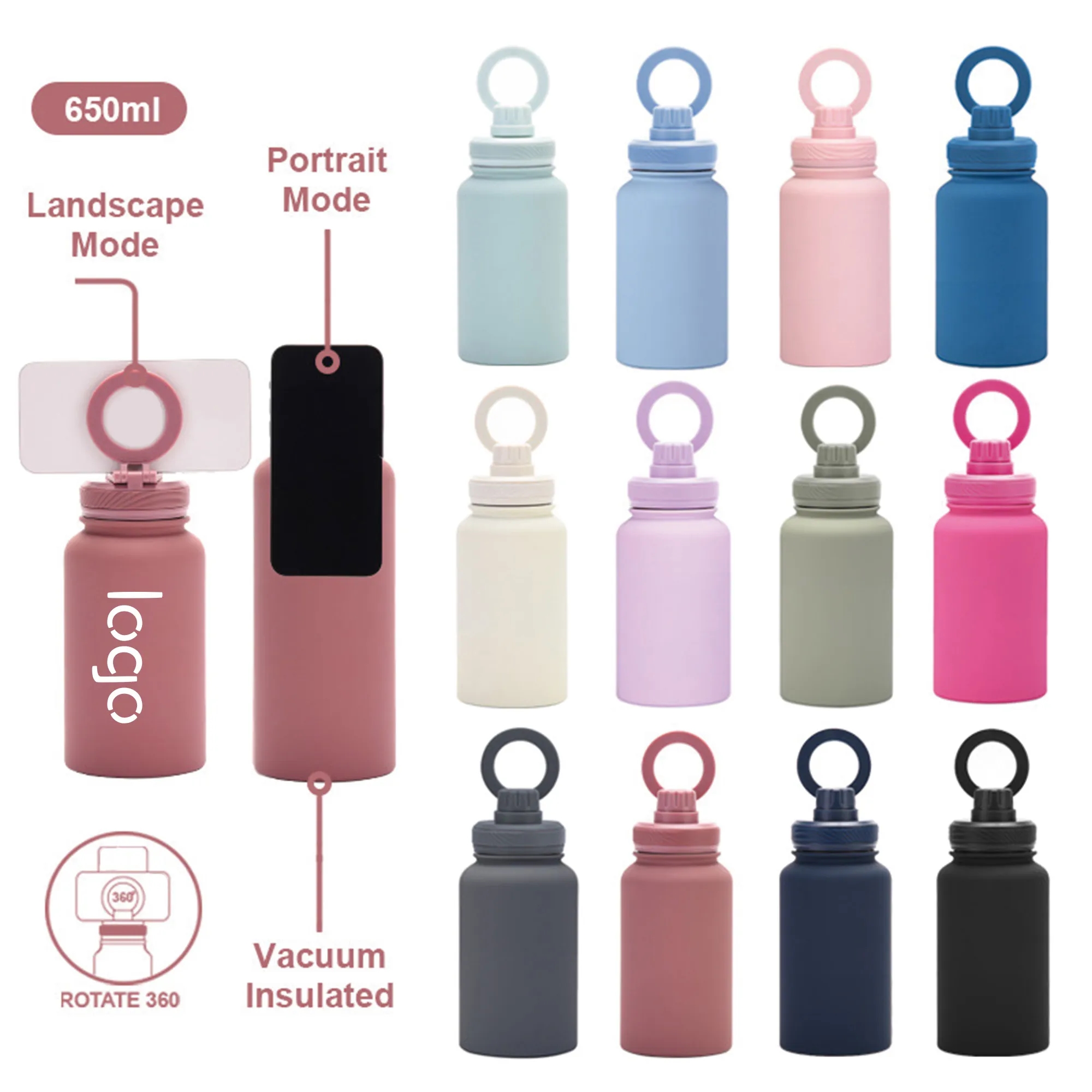 Stainless Steel Magnetic Phone Mount Water Bottle 5