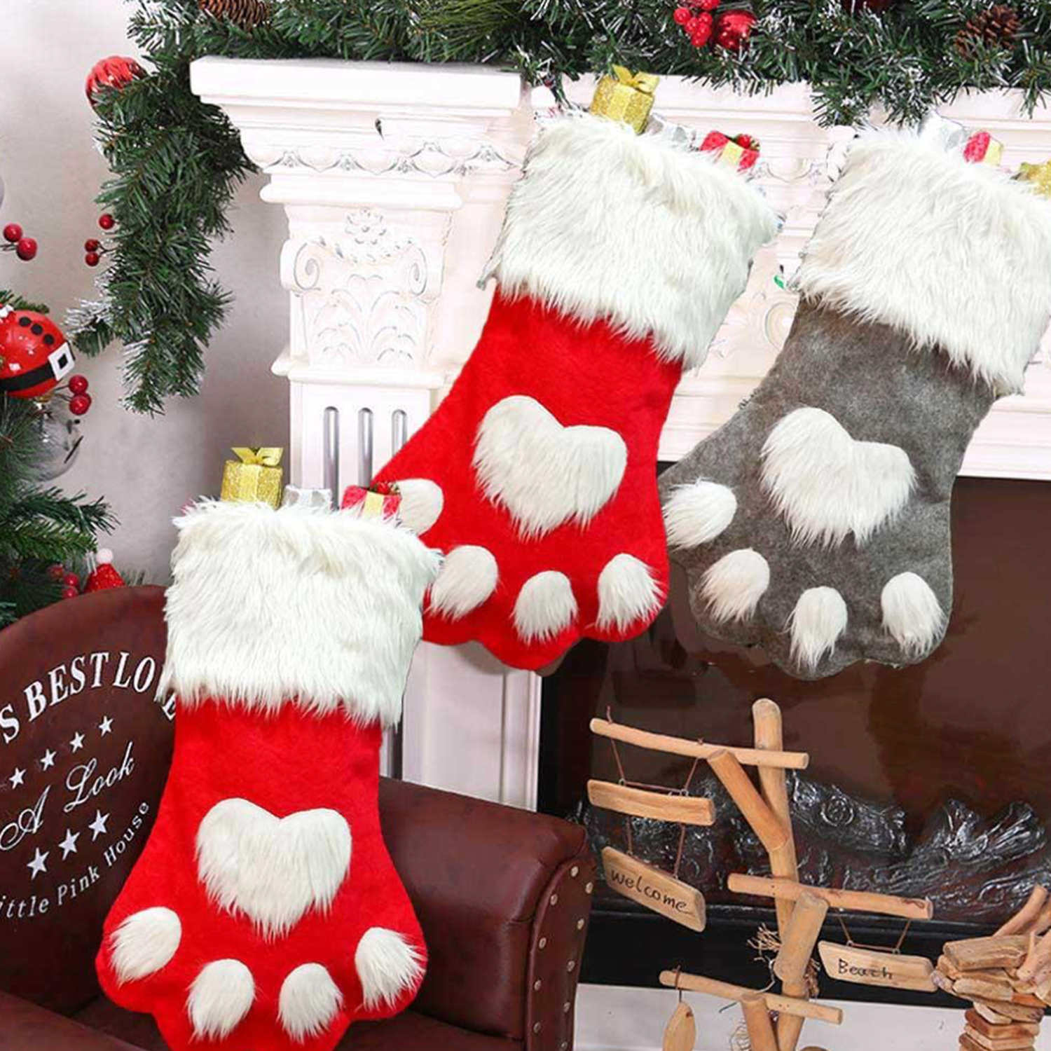 Dog Paw Christmas Gift Bag 6