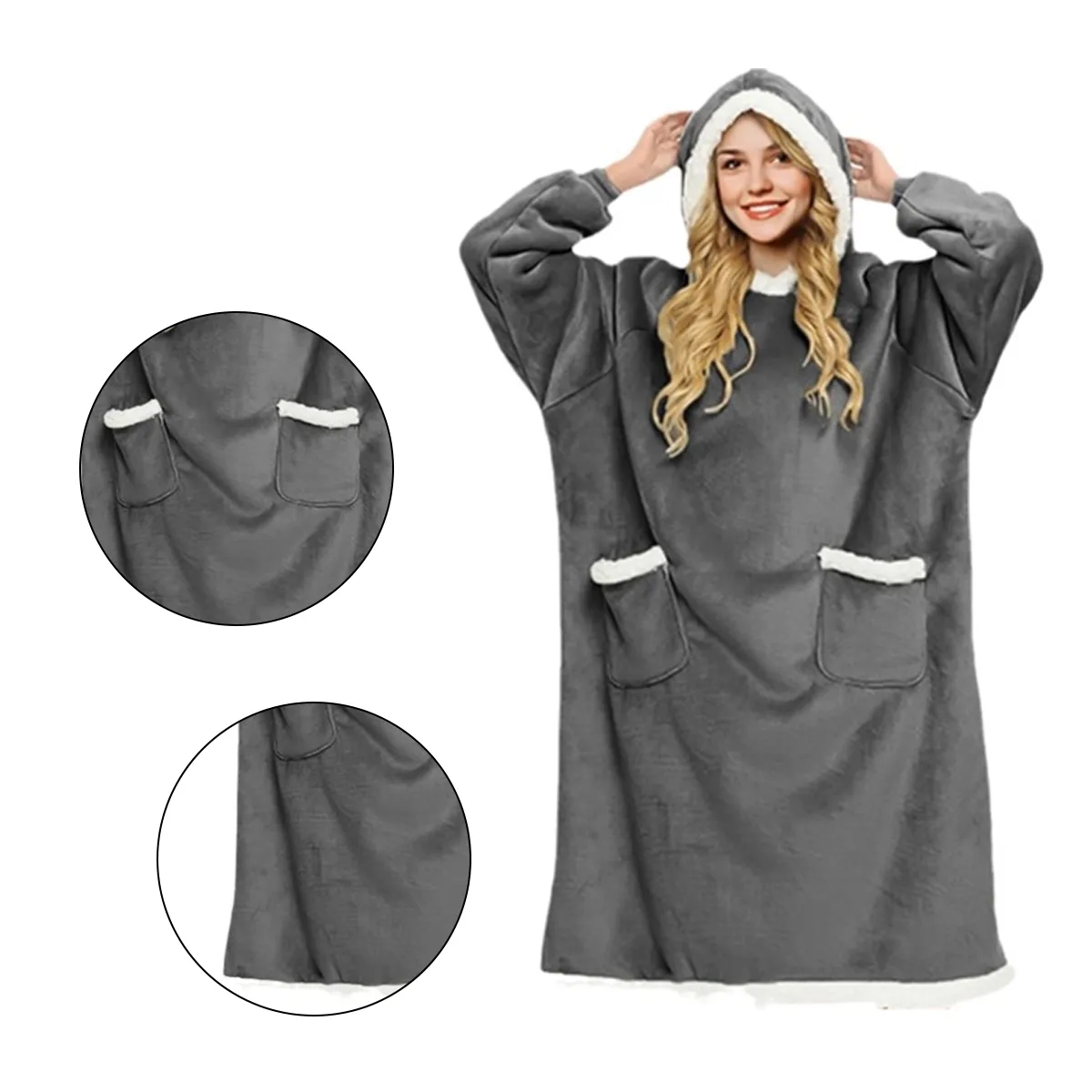 Oversized Wearable Blanket Hoodie, custom hoodie or sweatshirt with logo imprint 7
