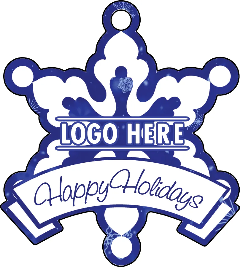 1/4" Recycled Wood Ornaments-Snowflake with Banner 2