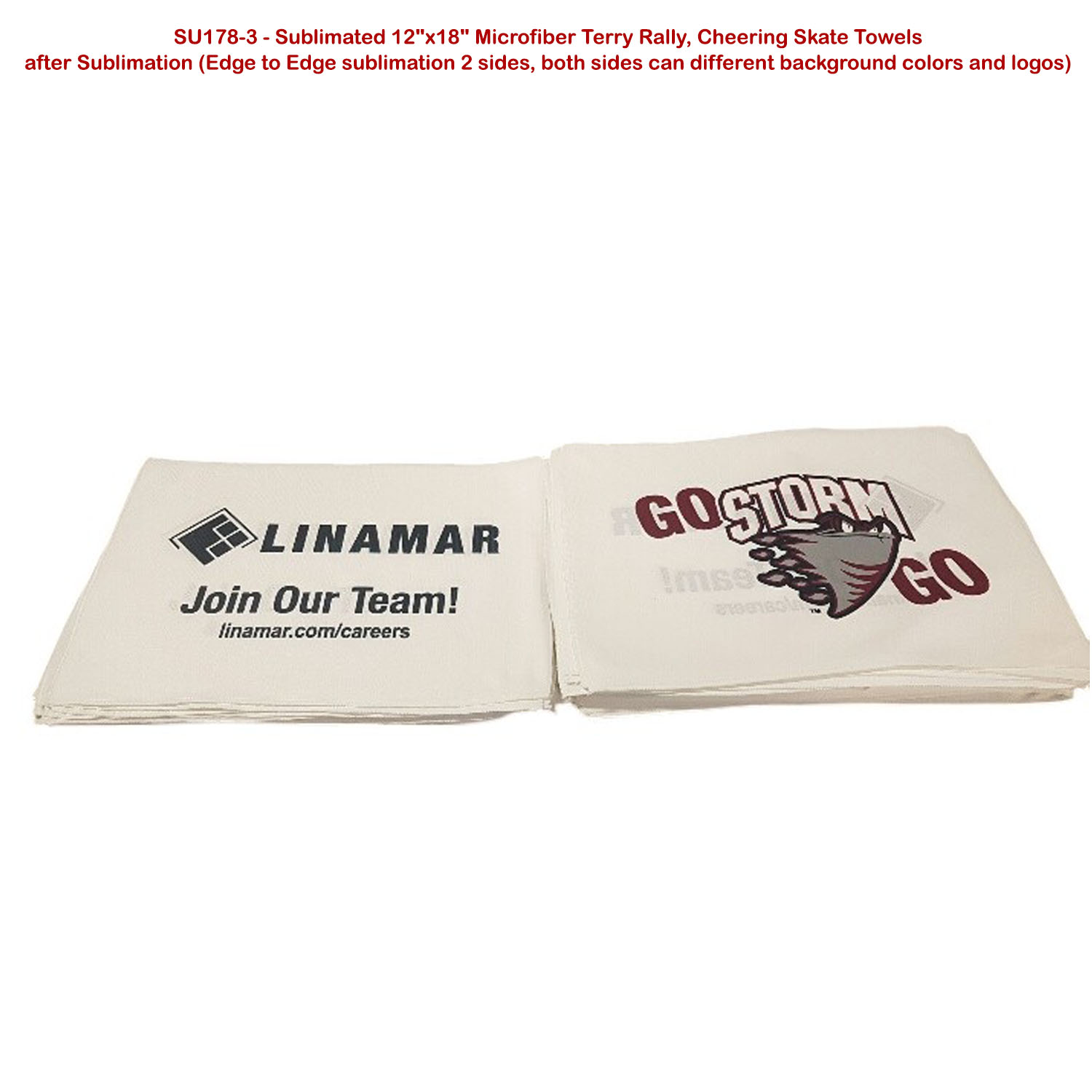 Microfiber Dri-Lite Terry Team and Sponsorship Towel, 12x18, Sublimated Edge to Edge 2 sides 26