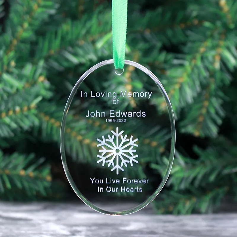Personalized Beveled Oval shaped Ornament 6