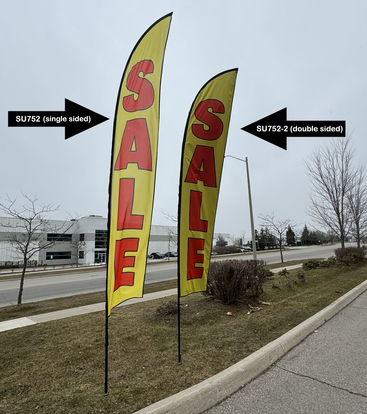 15' Large Feather Flag Kit, Full Color Graphics Double Sided, Outdoor Spike base and Bag Included 14