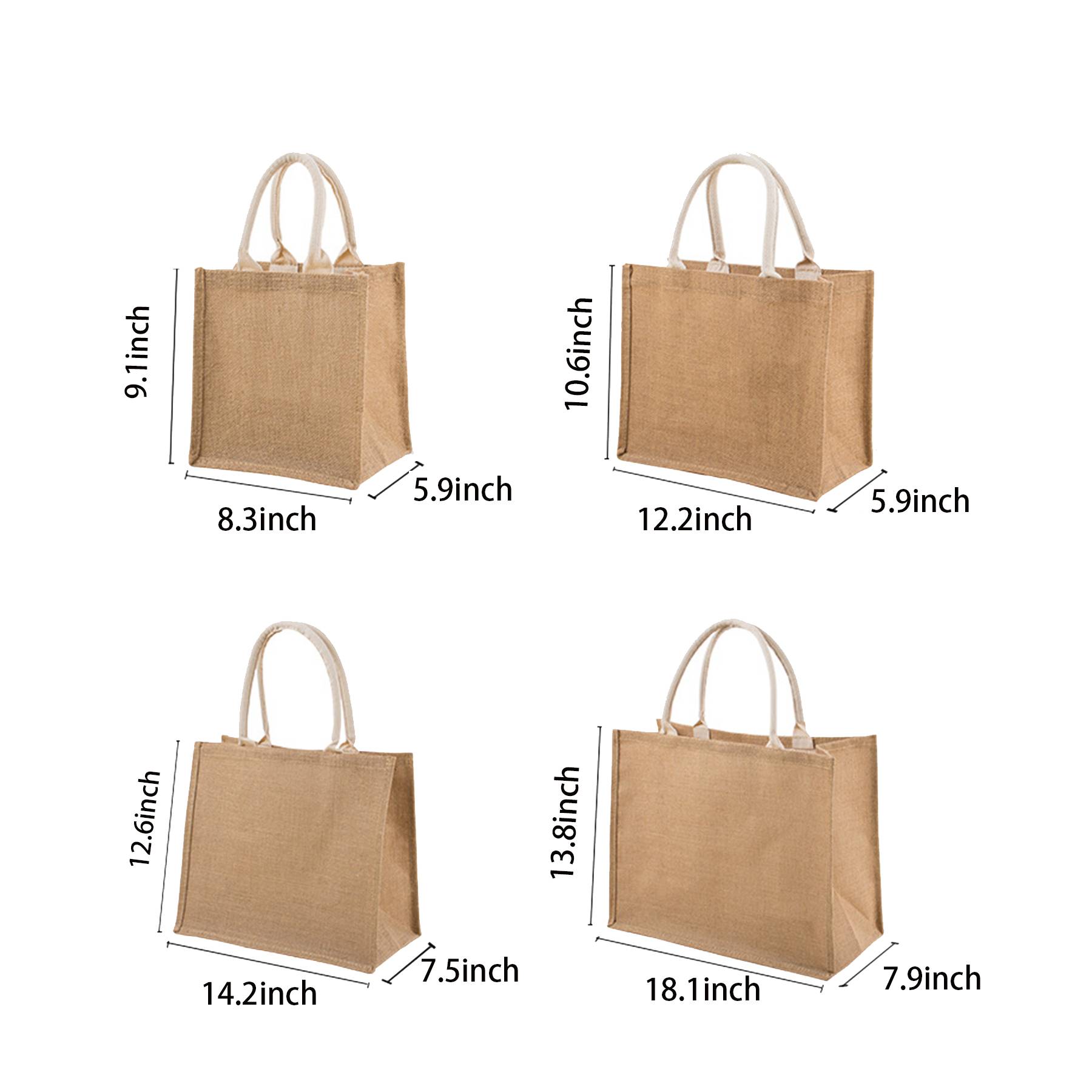 Customizable Blank Burlap Tote bag, custom tote bag with logo imprint 4