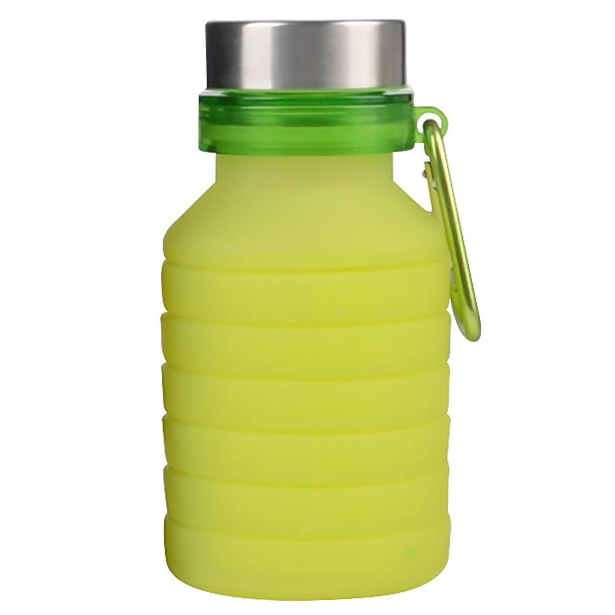 18 Oz. Collapsible Silicone Water Bottle w/Carabiner Clip 3