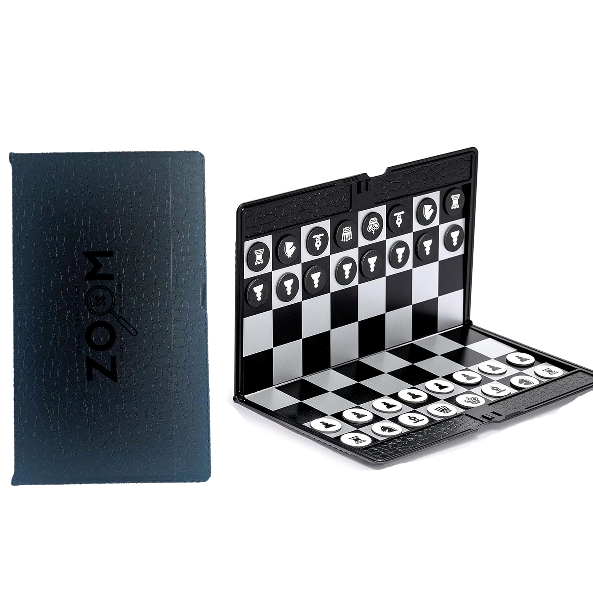 Travel Board Game Magnetic Chess Checkers Set 3