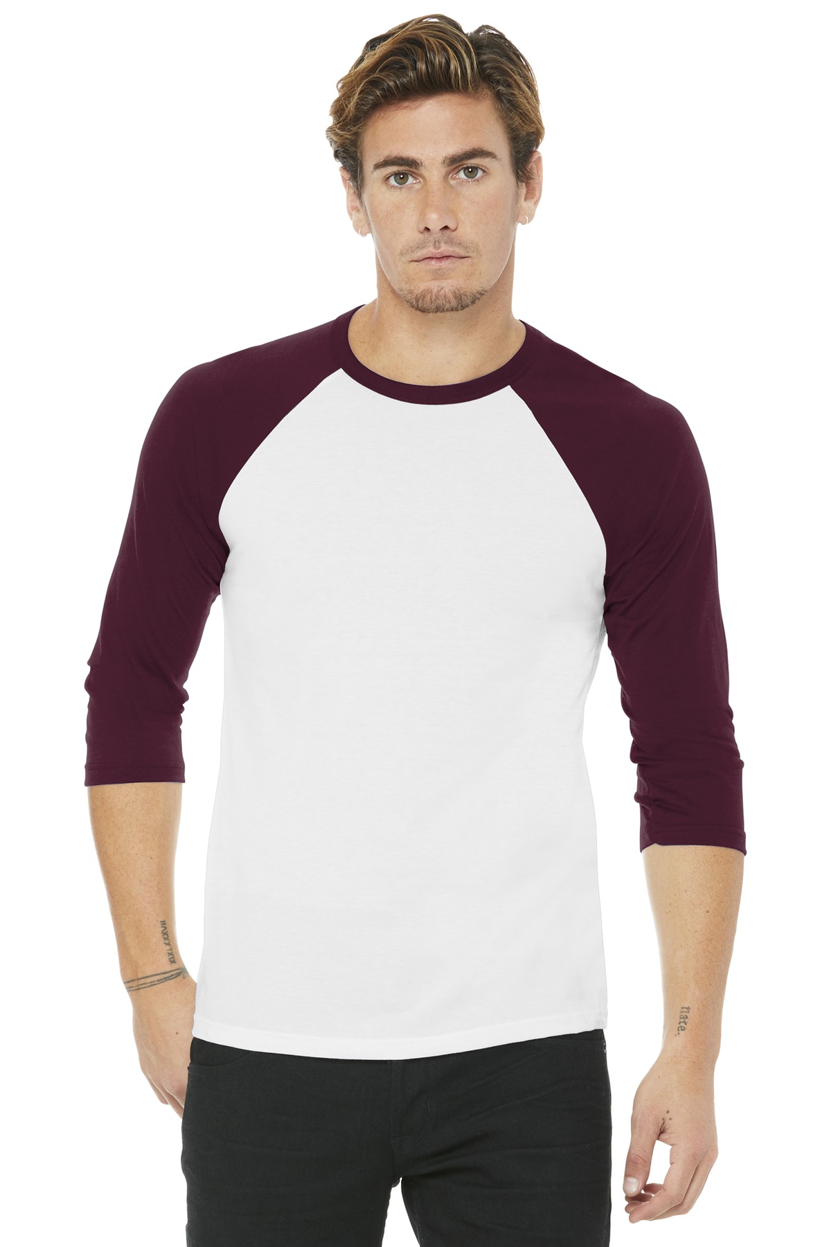 BELLA+CANVAS Unisex 3/4-Sleeve Baseball Tee. BC3200 145