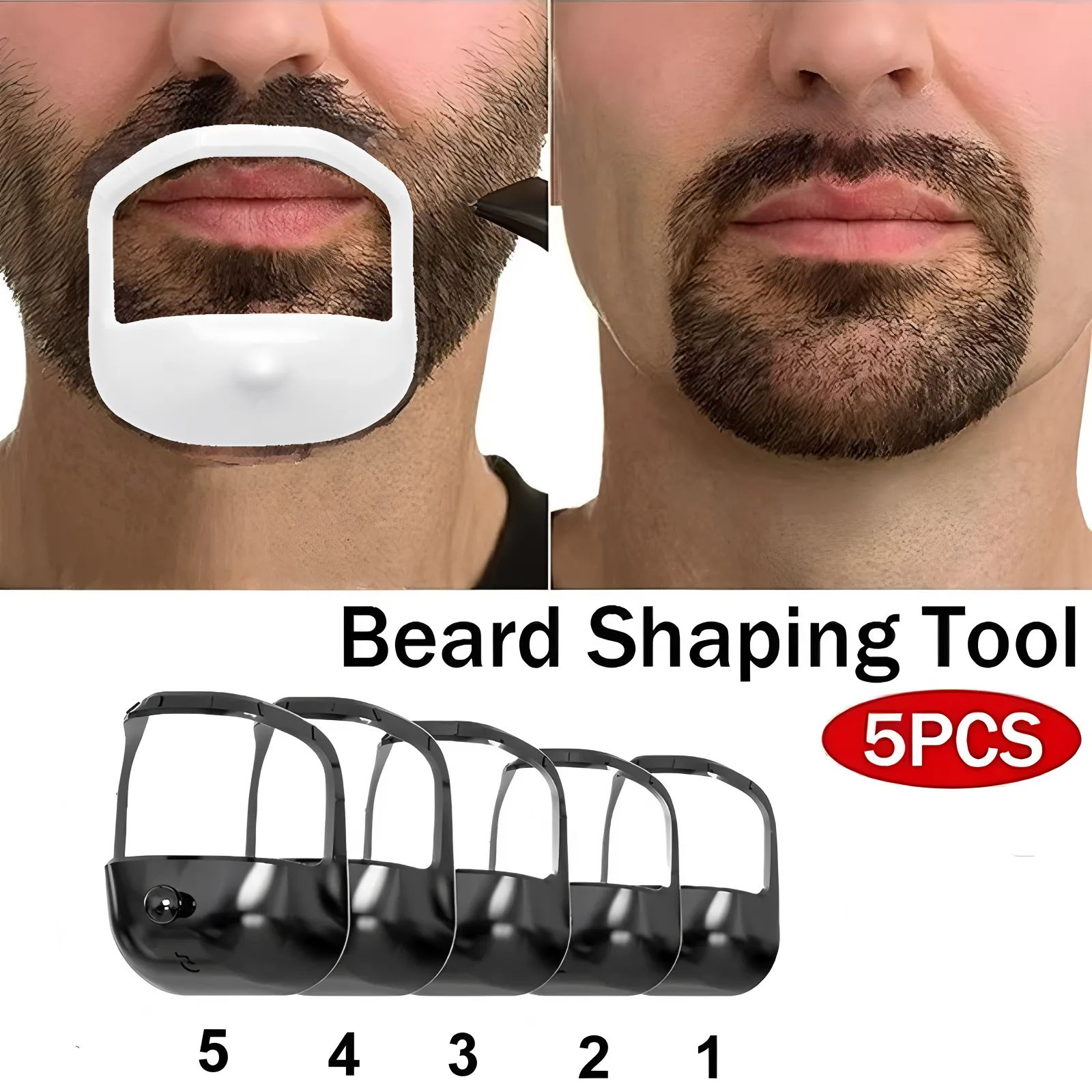 Professional Beard Shaping Kit 5pc Set for Men Wholesale Barber Grooming Tools 3