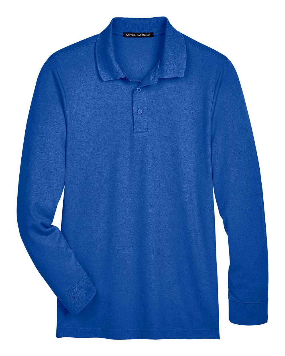 Men's Tall CrownLux Performance® Plaited Long Sleeve Polo - DG20LT 48