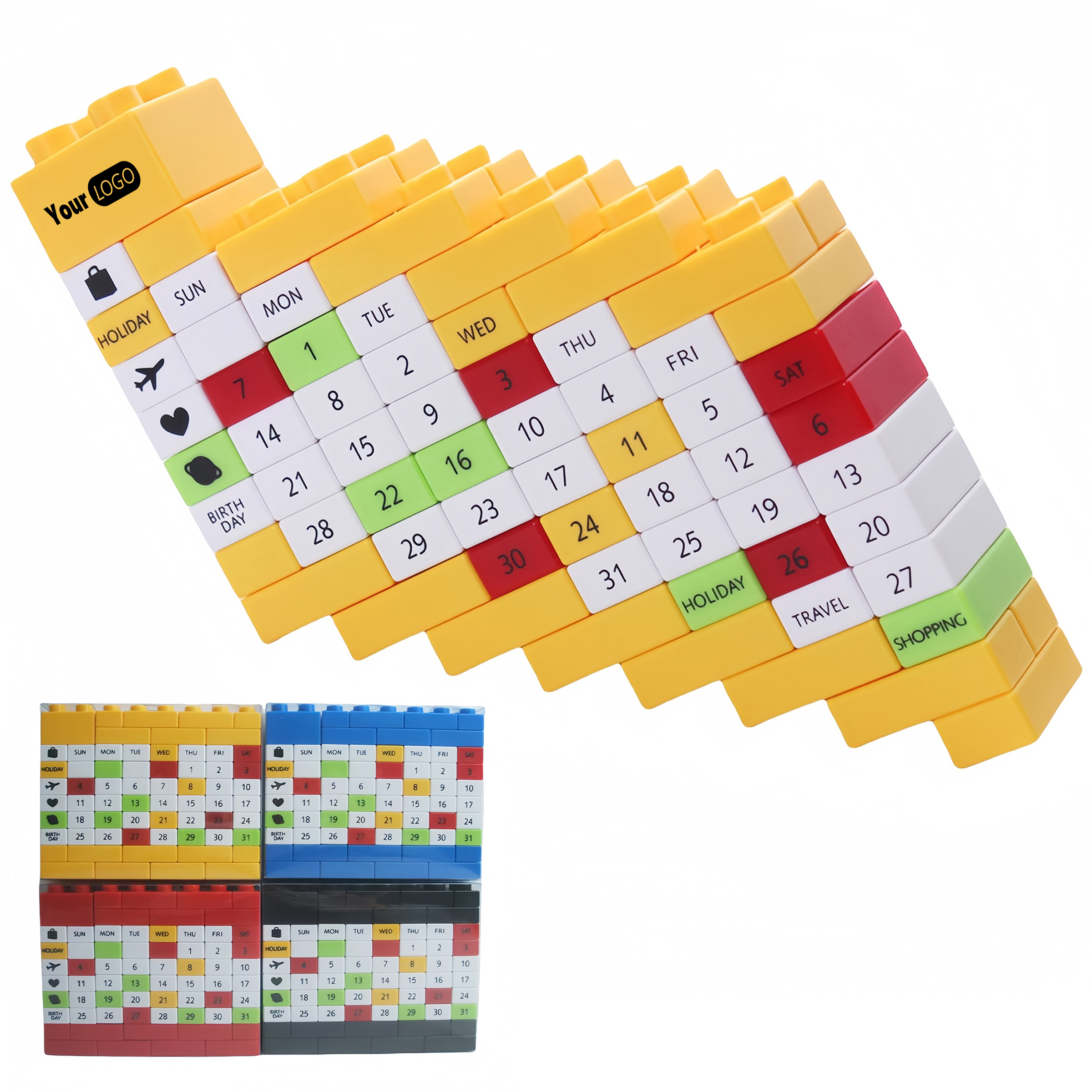 Abs School Gift Building Blocks Perpetual Calendar 1