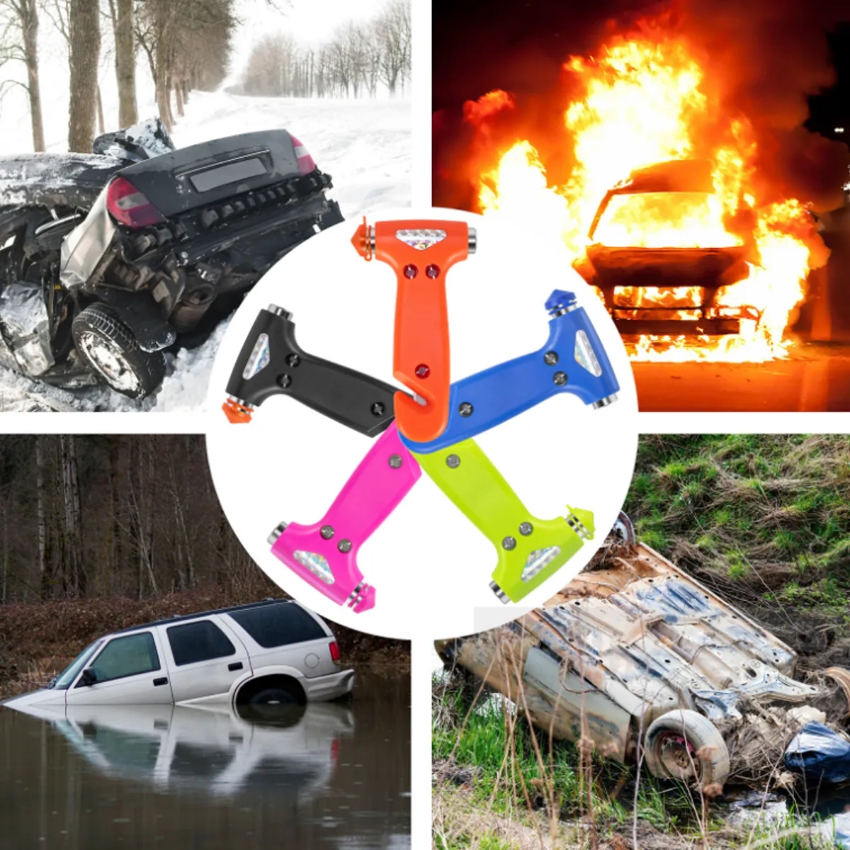 Emergency Car Safety Hammer Seatbelt Cutter Window Breaker 6