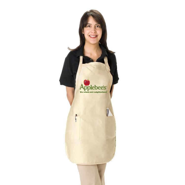 Full Length Twill Bib Apron with Patch Pockets - 22"x30"