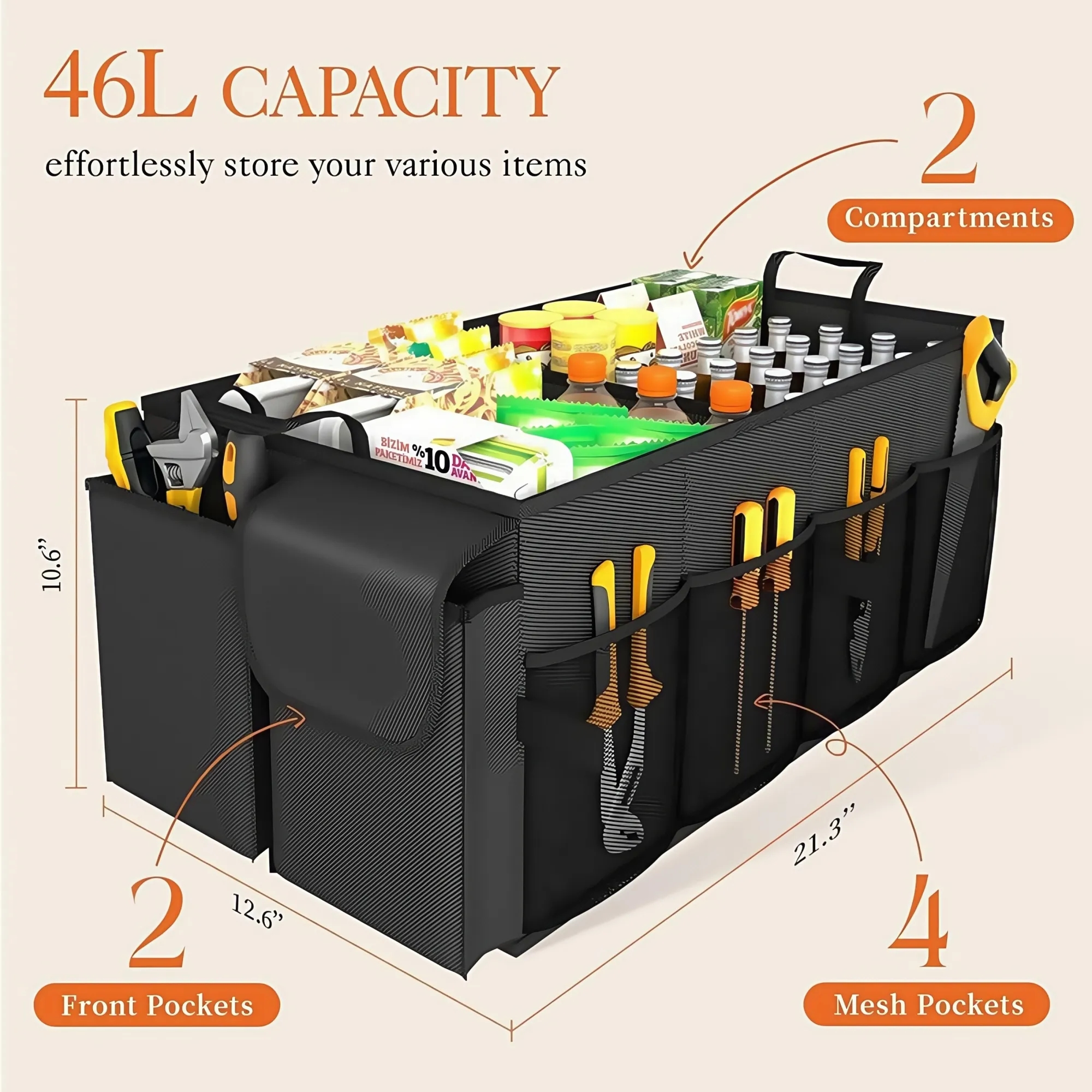Large Capacity Foldable Car Trunk Organizer 5