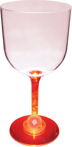 14oz Light Up Standard Stem Plastic Wine Goblet 19