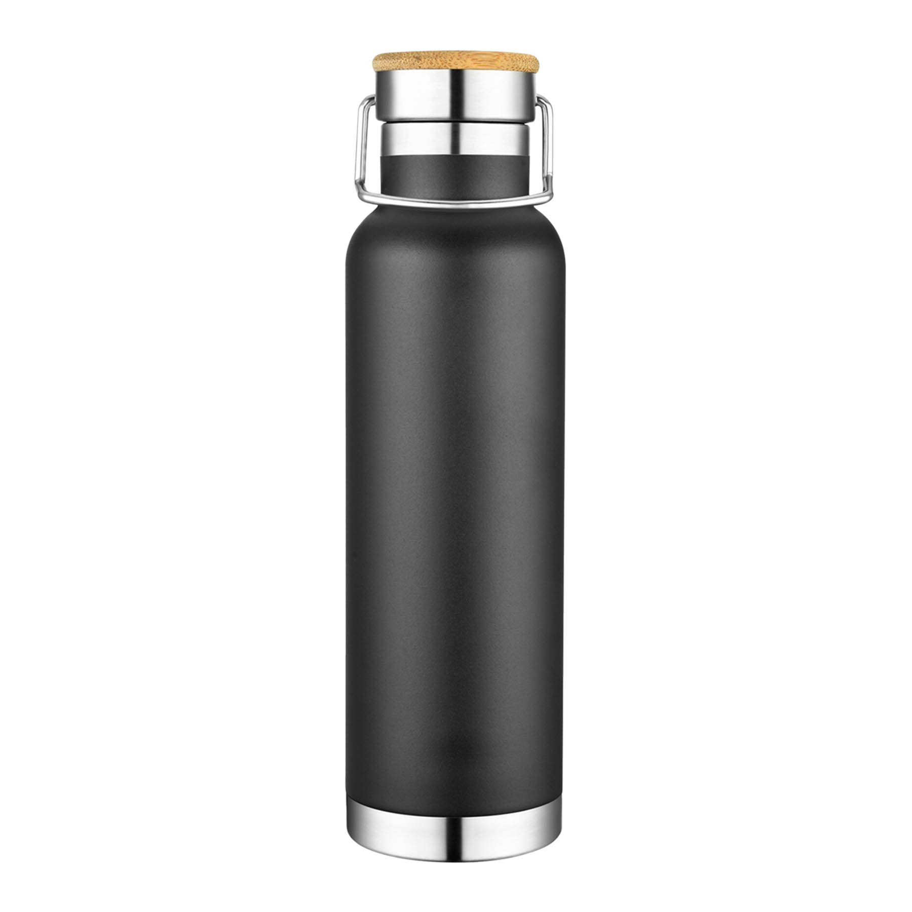 22 oz. Double Wall Stainless Steel Vacuum Water Bottle/Mug w/Bamboo Lid, custom water bottle with logo imprint 10