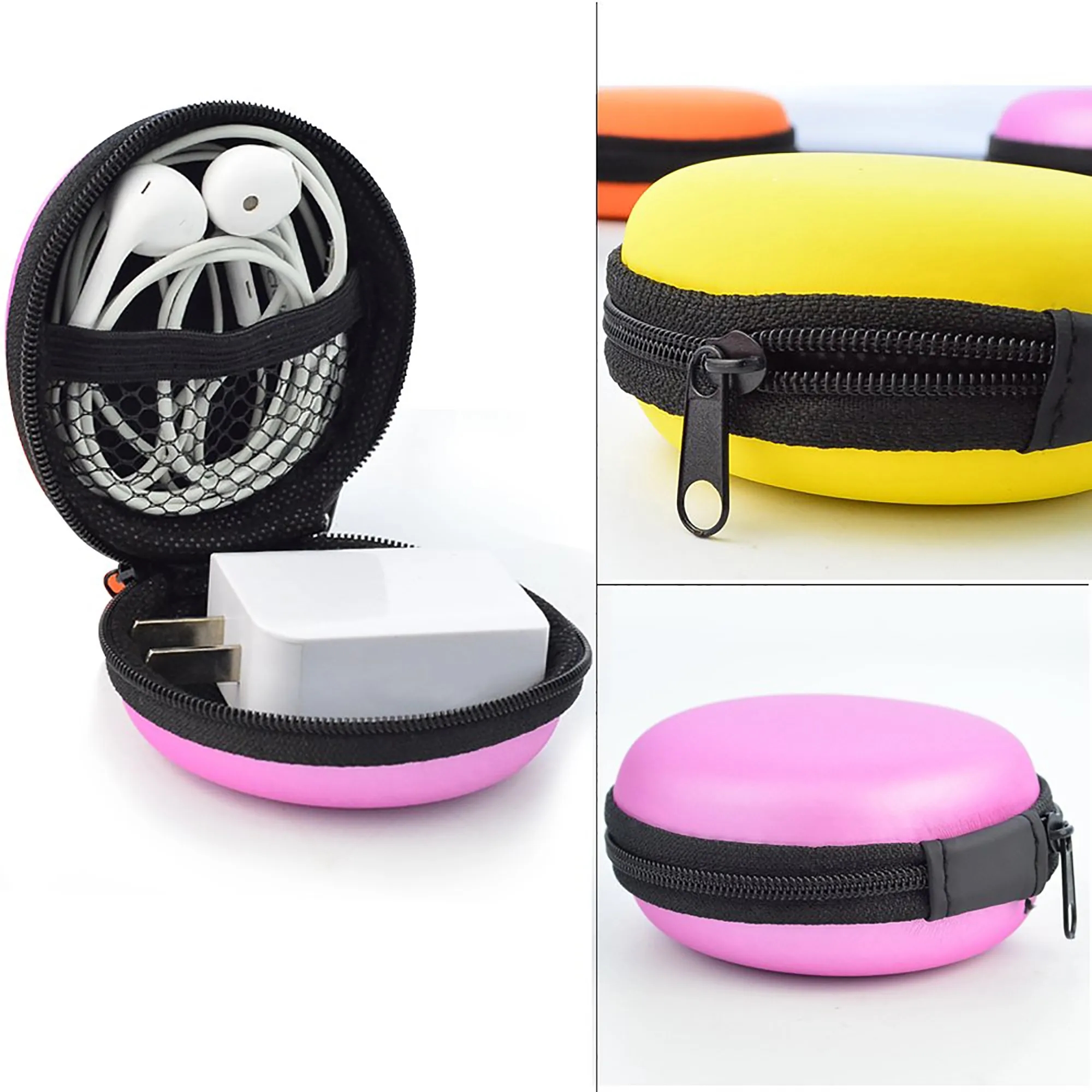 Round Earbuds Cable Case Pouch 4