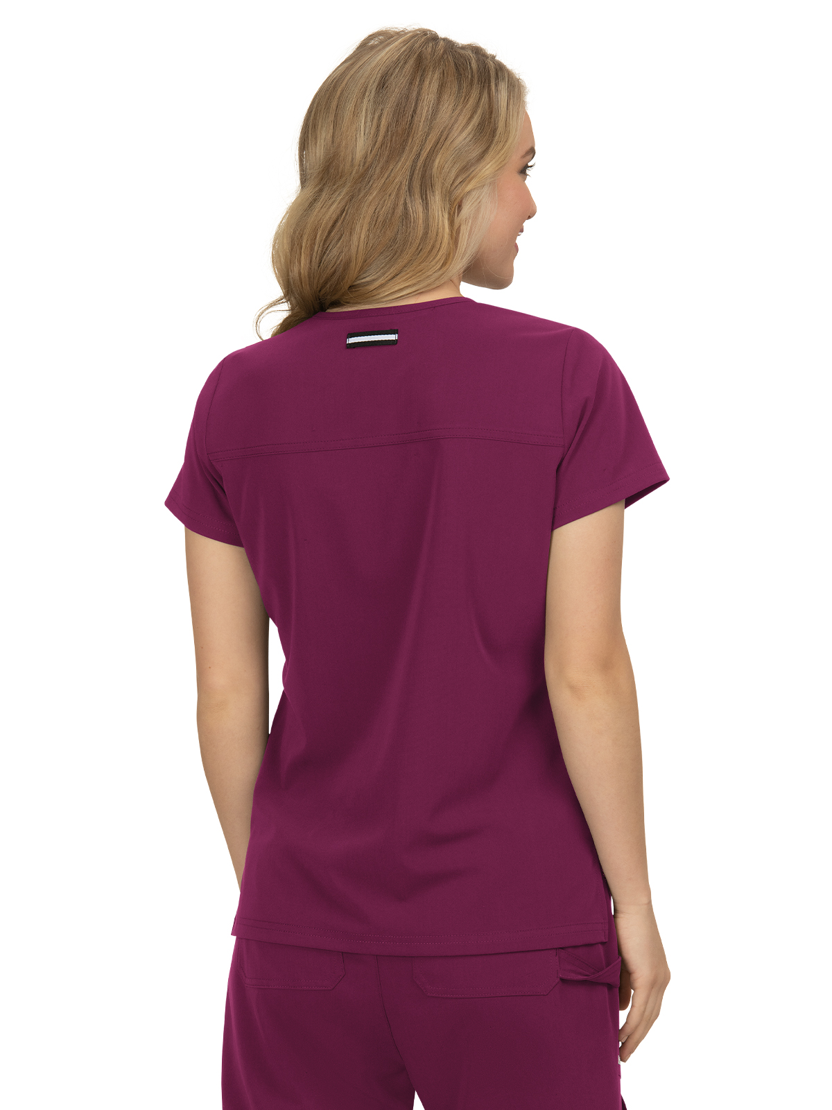 koi - Next Gen - Women's Three-Pocket Wide V-Neck Stretch Hustle and Heart Top 14