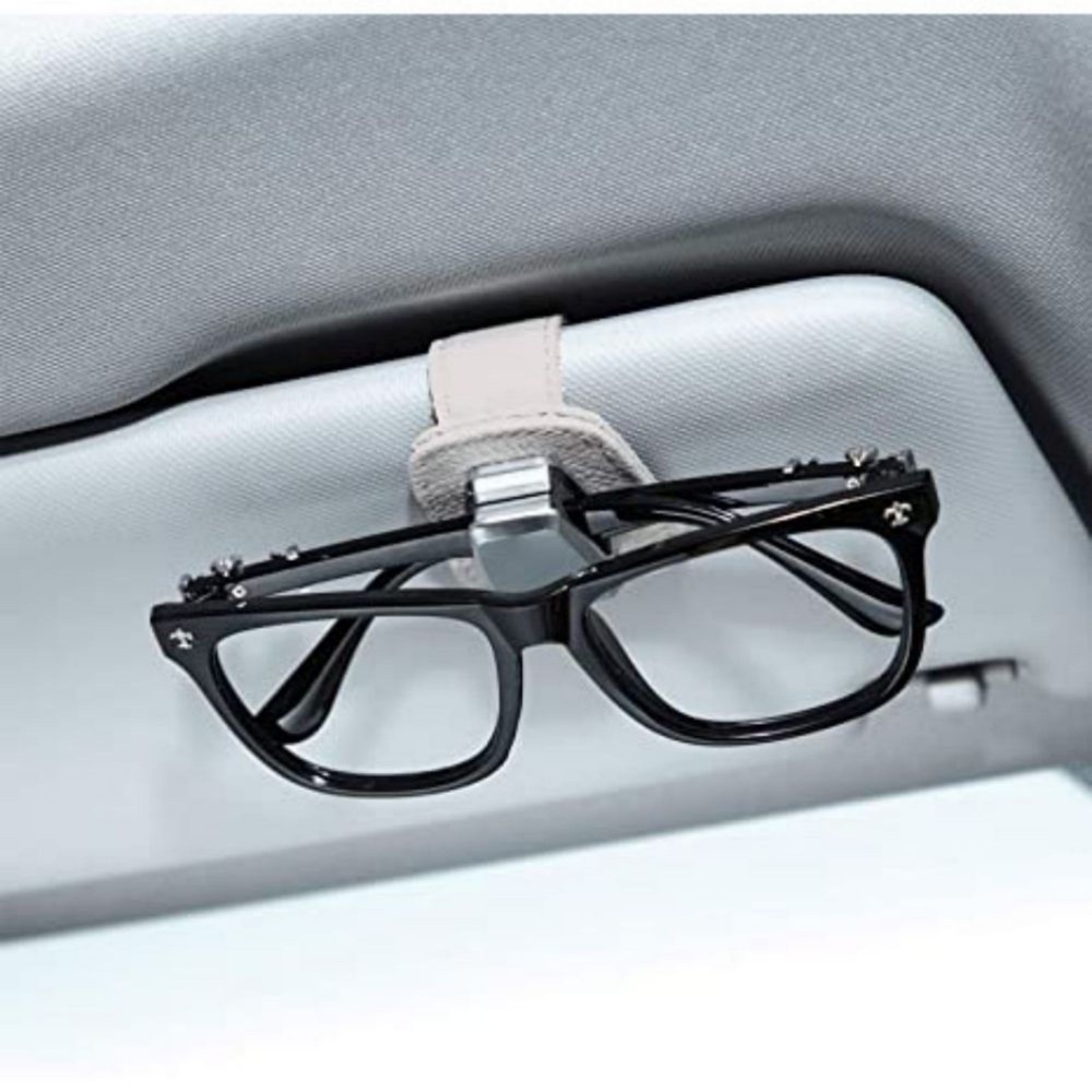 Leather Visor Glasses Clip And Card Holder 2