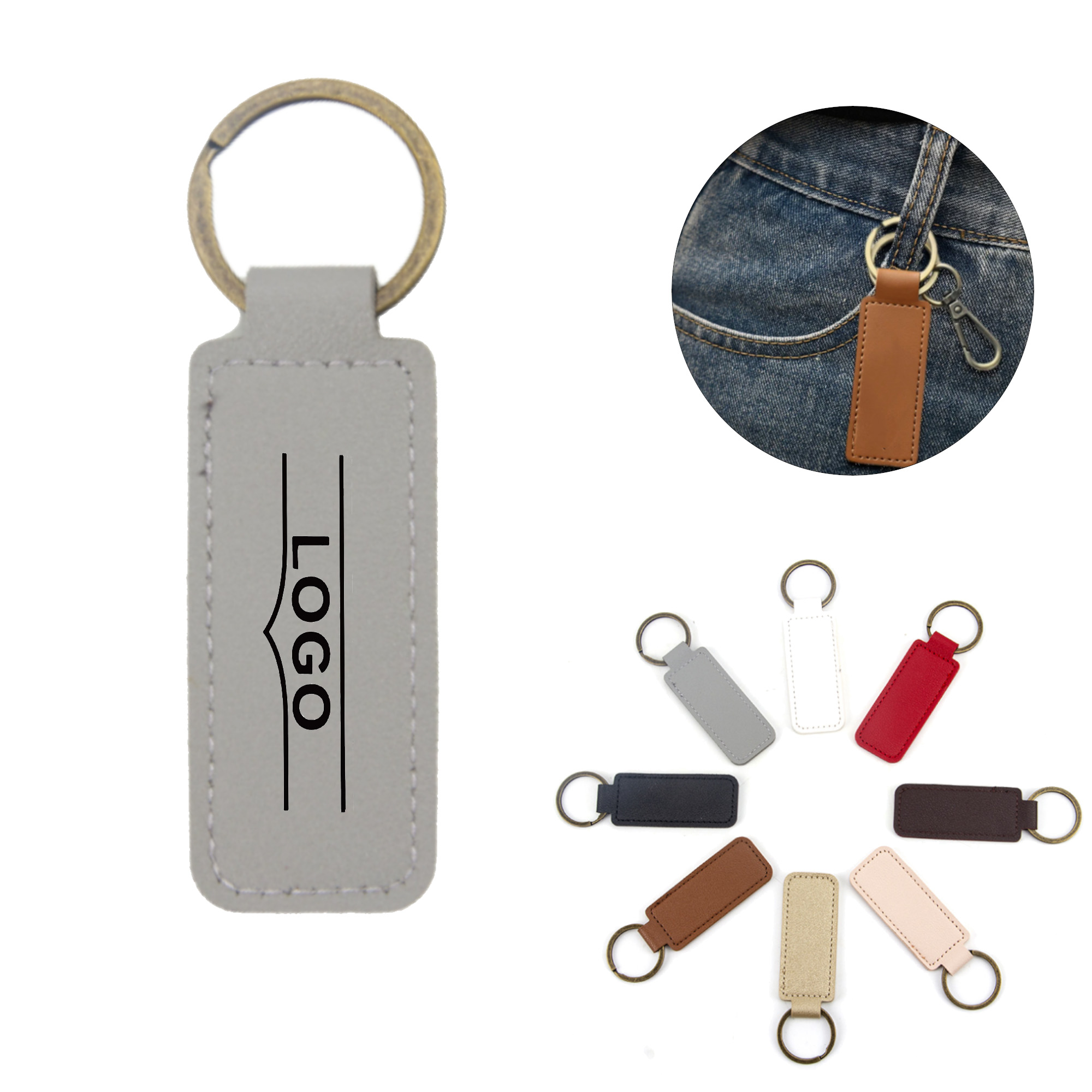Leather Square Keychain 1