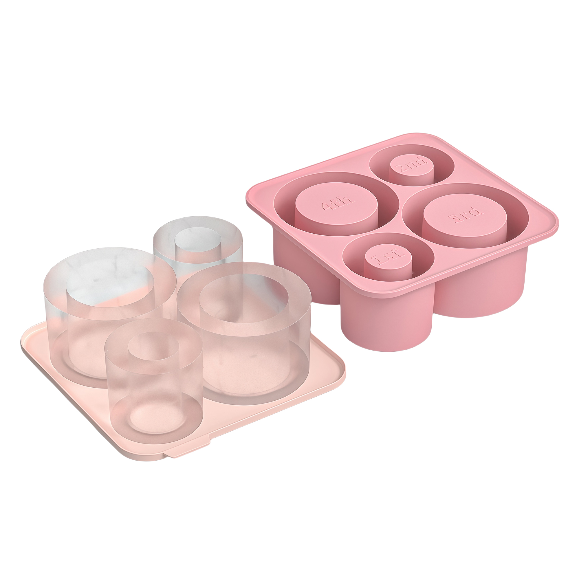 4-in-1 Square Ice Cube Tray with Lid 3