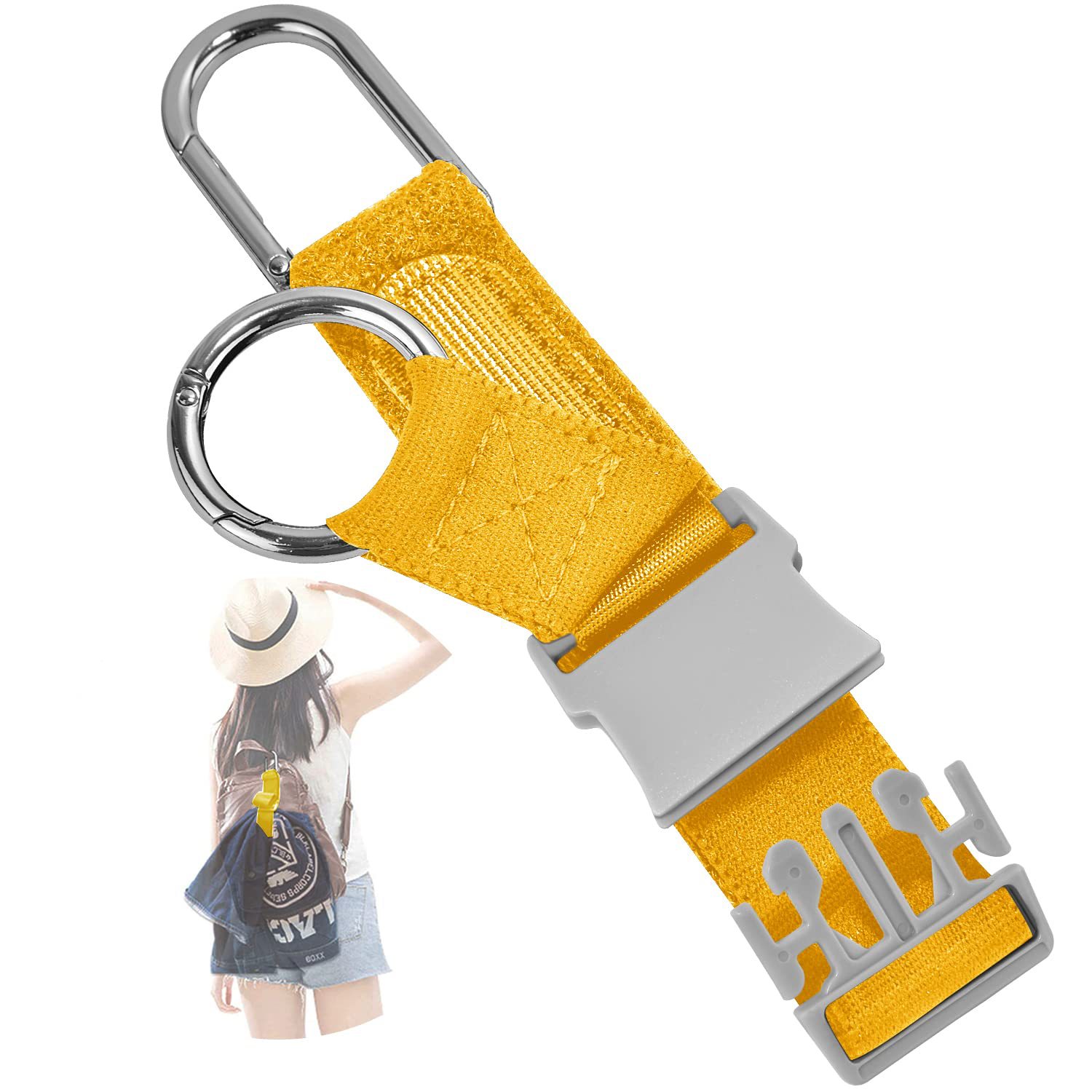 Elastic Jacket Gripper Travel Strap with D-Ring Hooks and Buckle 2