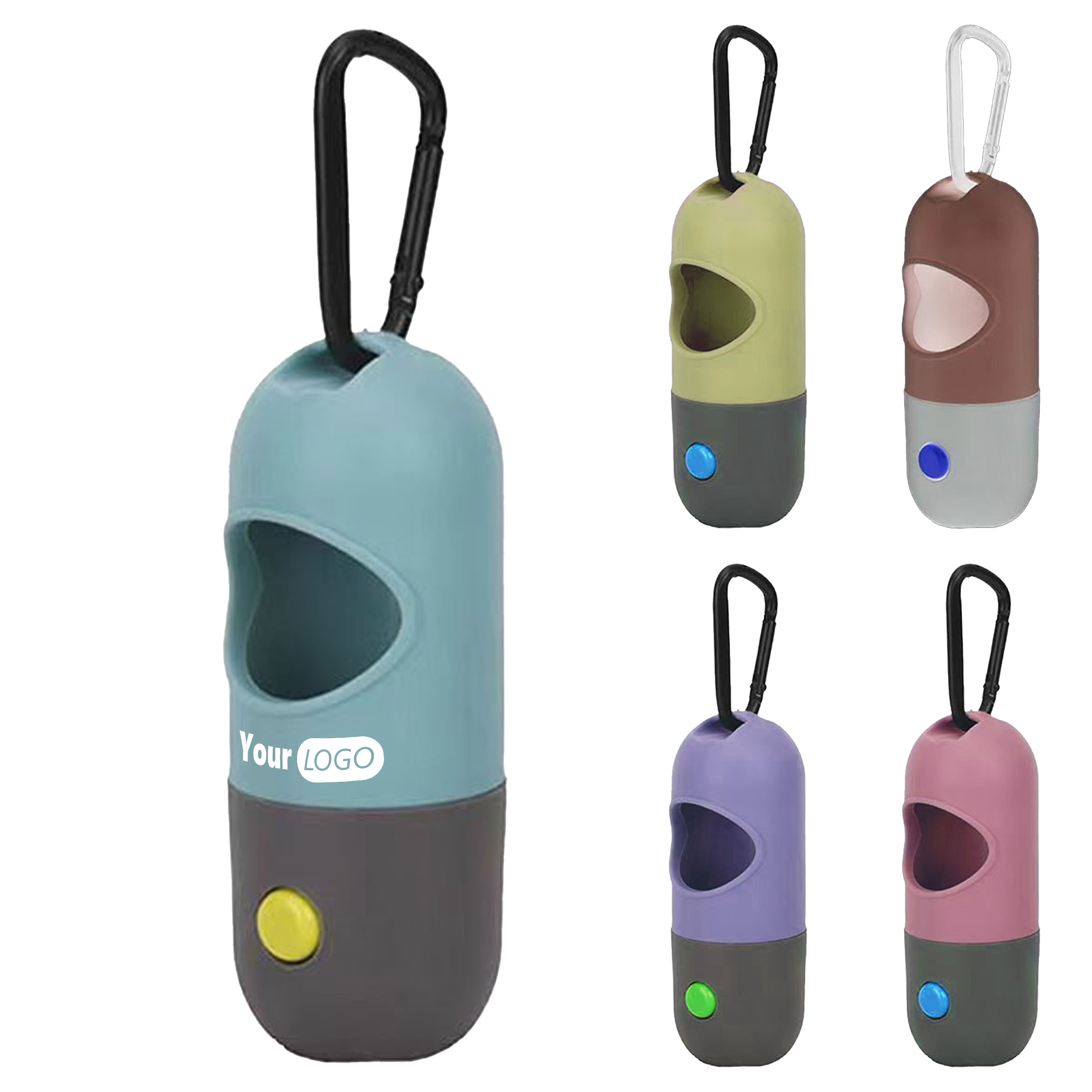 Pp Portable Dog Waste Bag Dispenser With Carabiner Clip 4