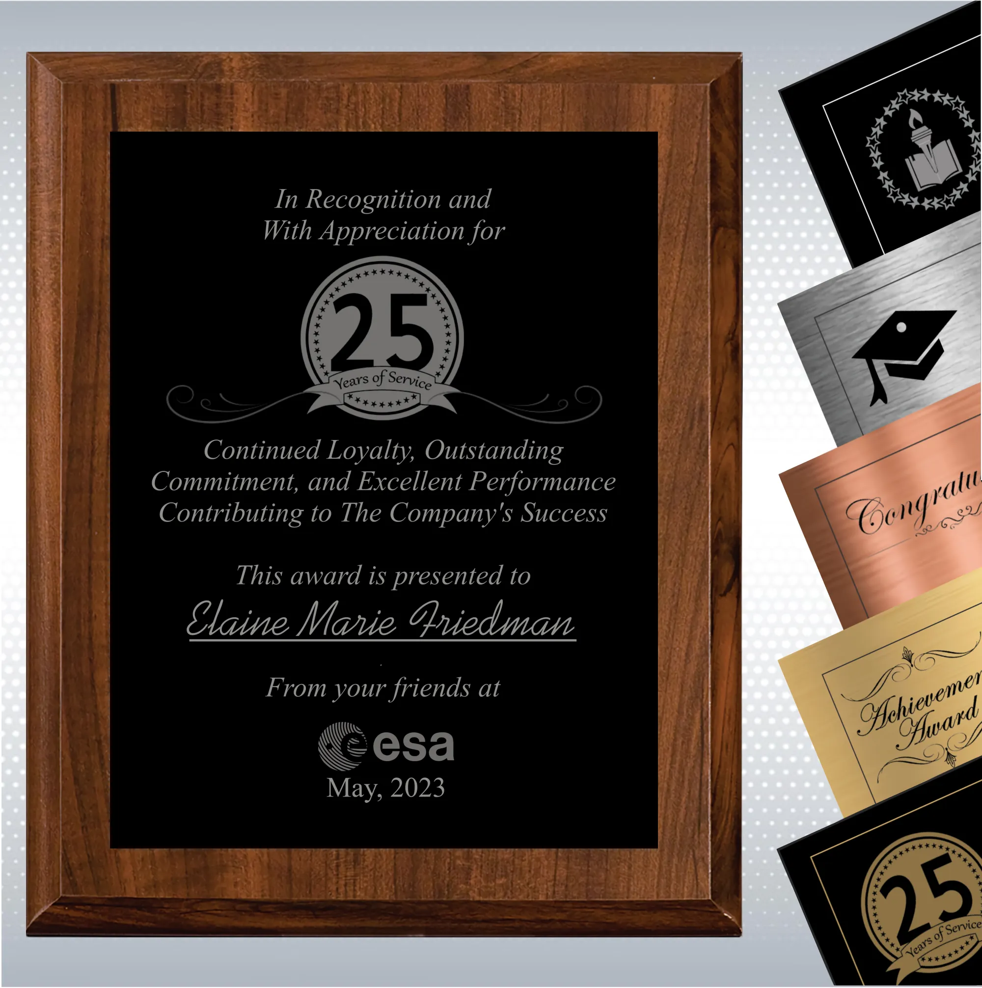 Cherry Finish Years of Service Gift Award 1