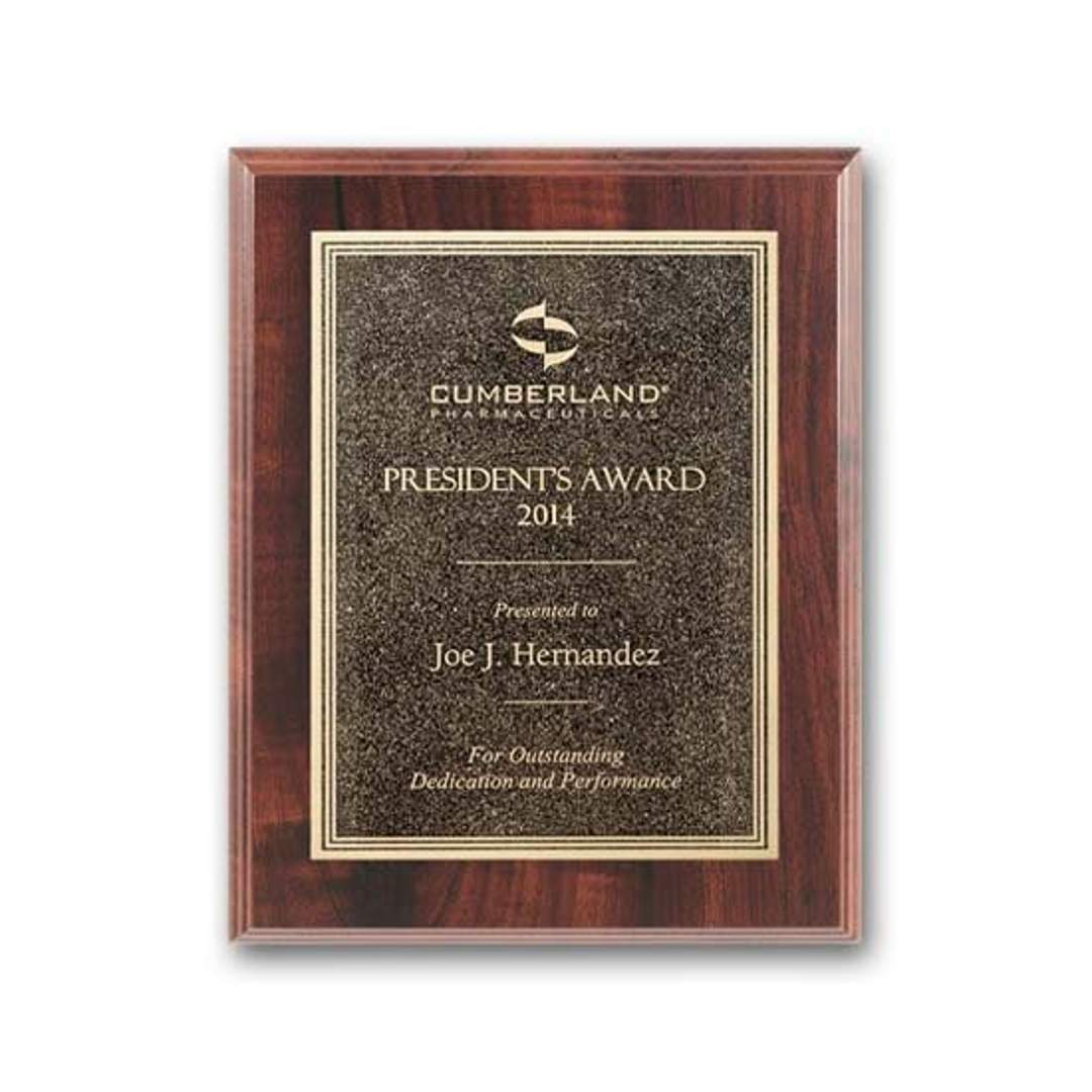 Double Etch Plaq - Walnut Finish 2
