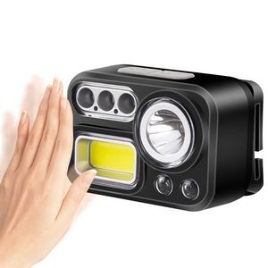 RGB Lights Sensitive Rechargeable Head Flashlight 16