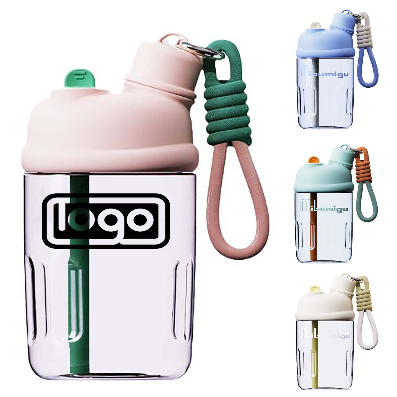 22oz Straw Handle Double Drink Carrying Cup 2