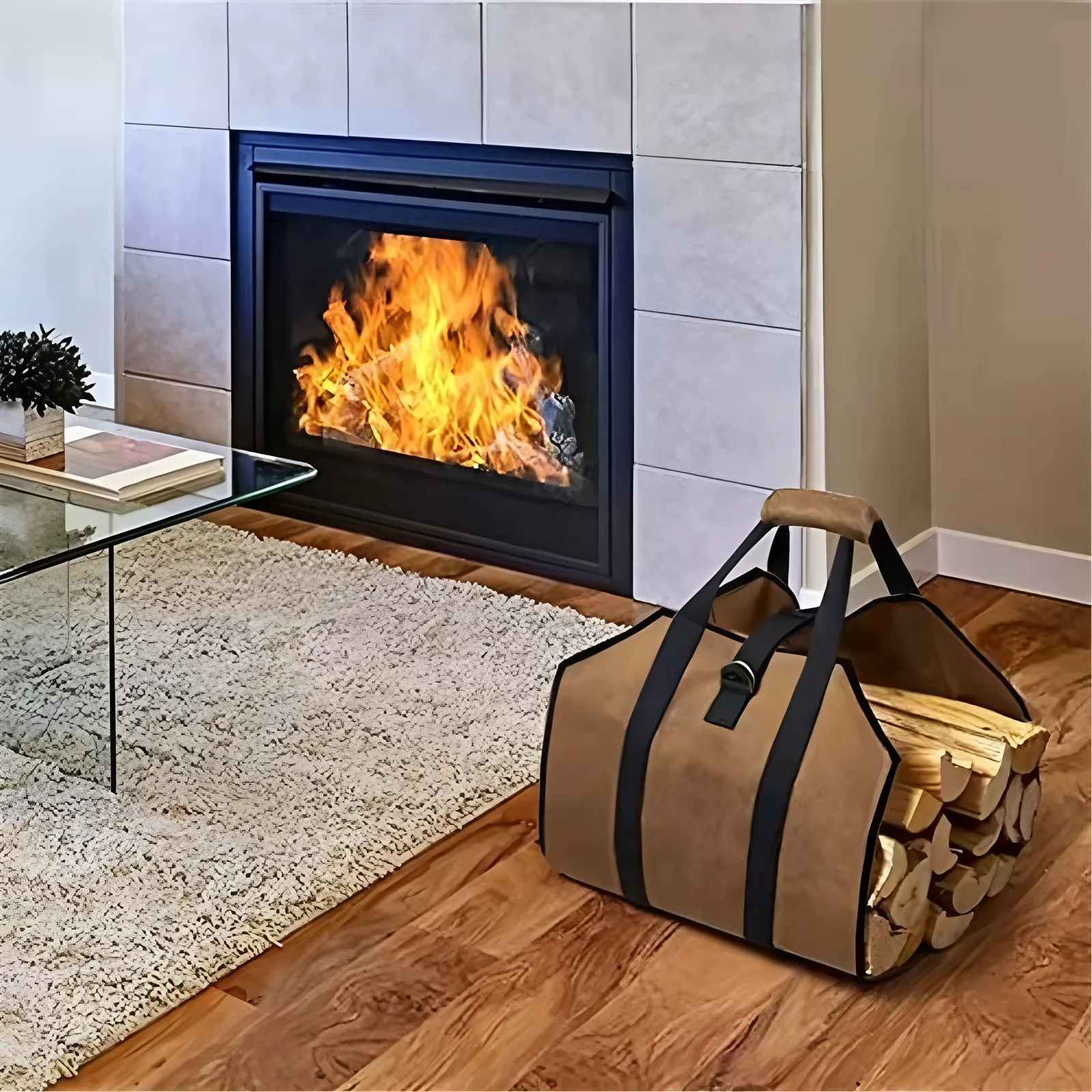 Waterproof Canvas Firewood Carrier Bag 5
