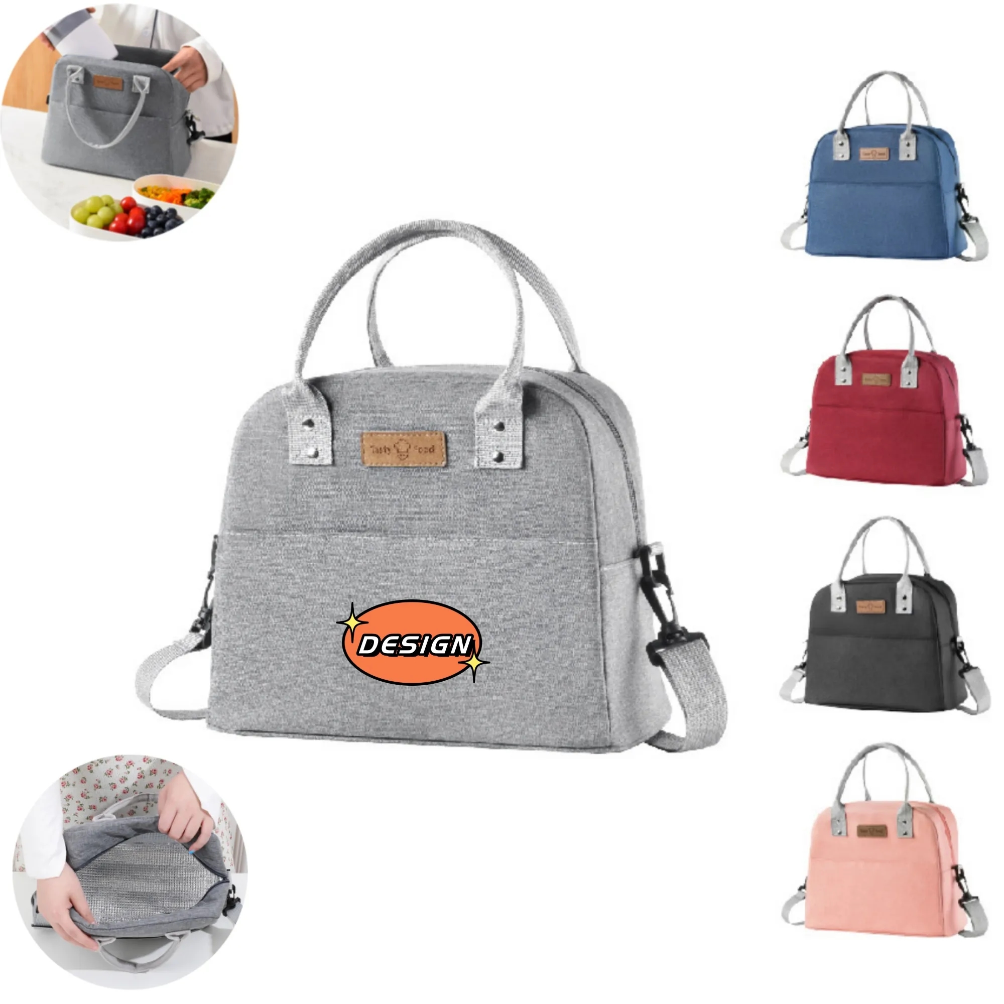Full Color Insulated Lunch Bag with Shoulder Strap 2