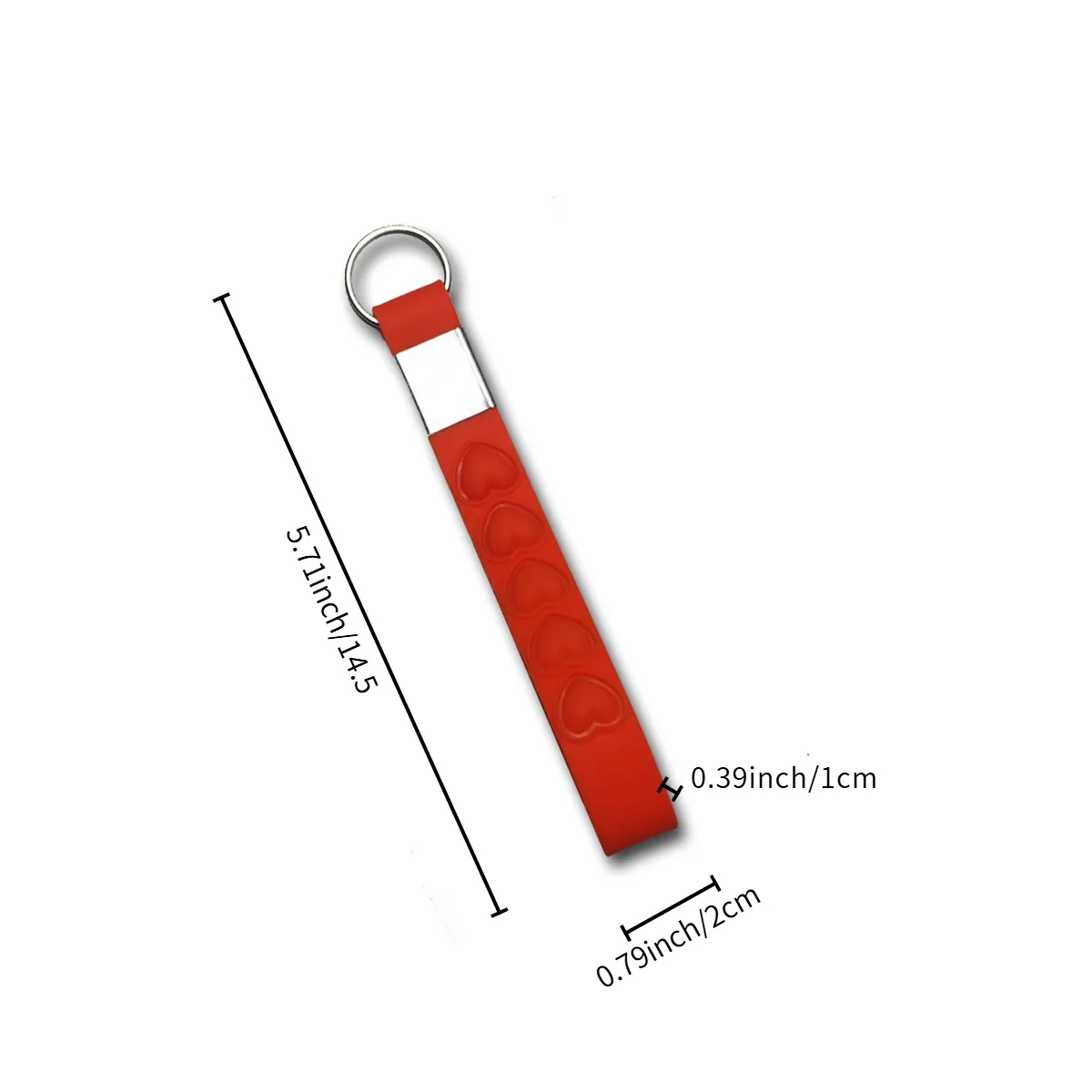 Heart Pattern Silicone Wristband Bracelet Keychain Custom 4