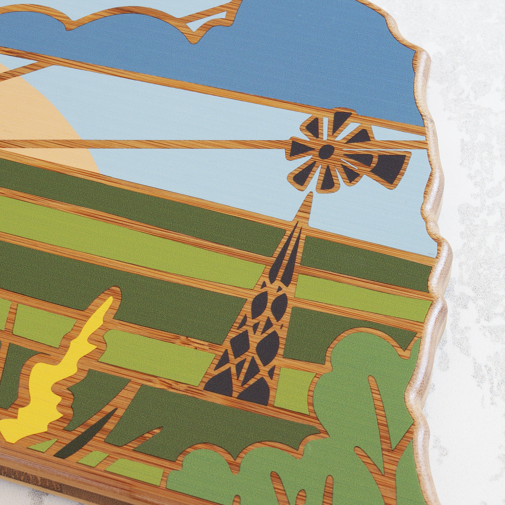 Nebraska State Shaped Serving and Cutting Board with Artwork by Summer Stokes 7