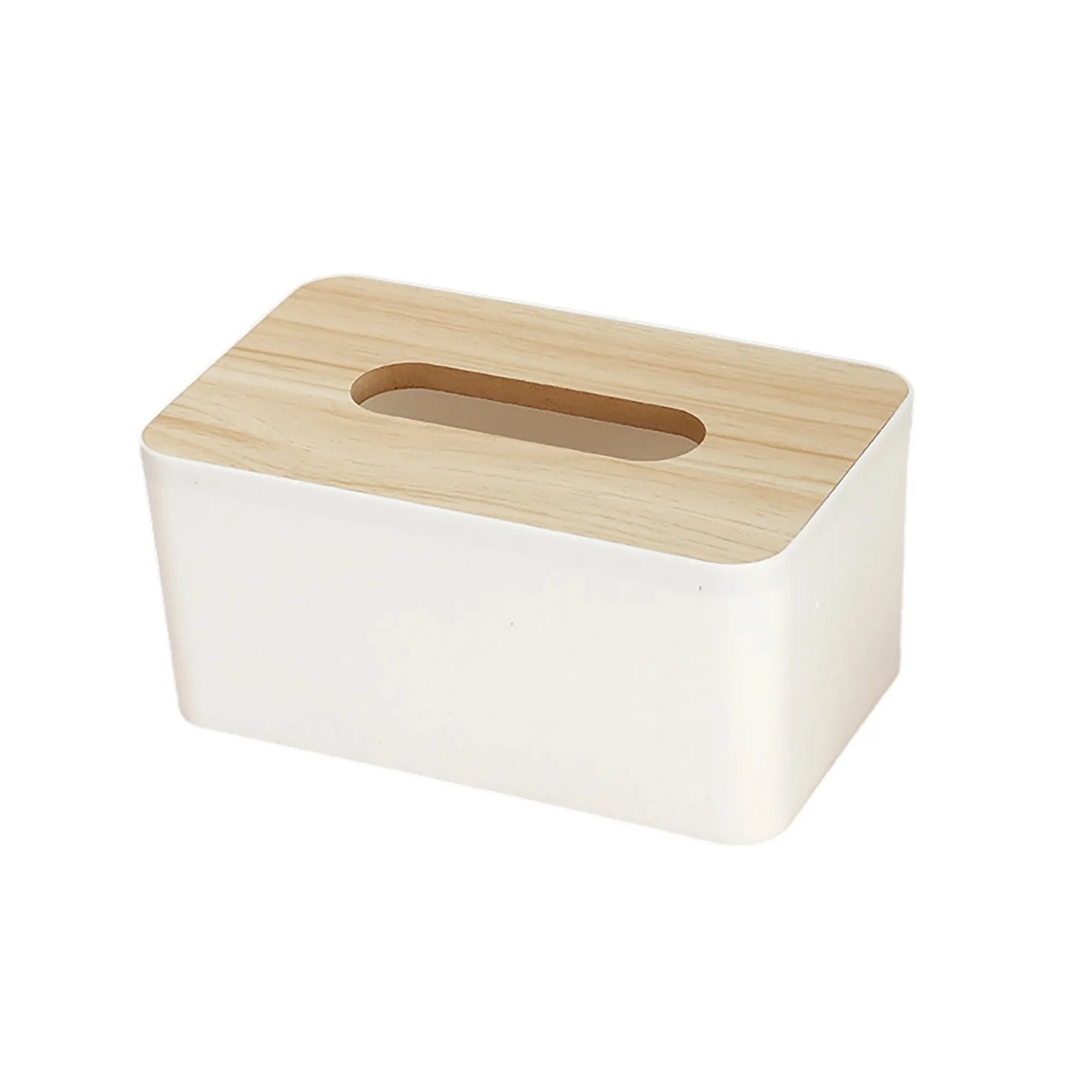 Wooden Tissue Box with Plastic Cover 2