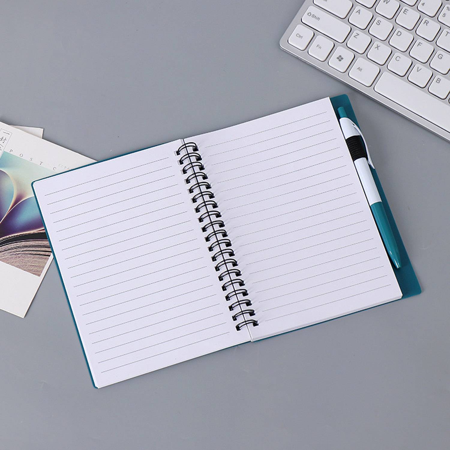 Plastic Cover Spiral Office Notebook w/ Pen 4