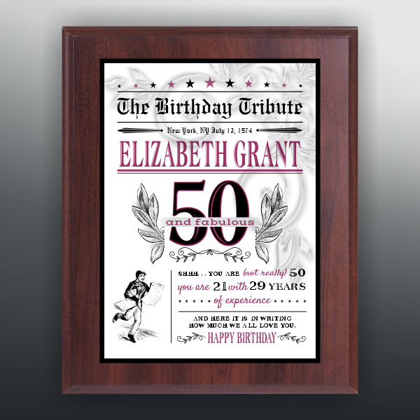 Cherry-Finish Plaque With Plate 2