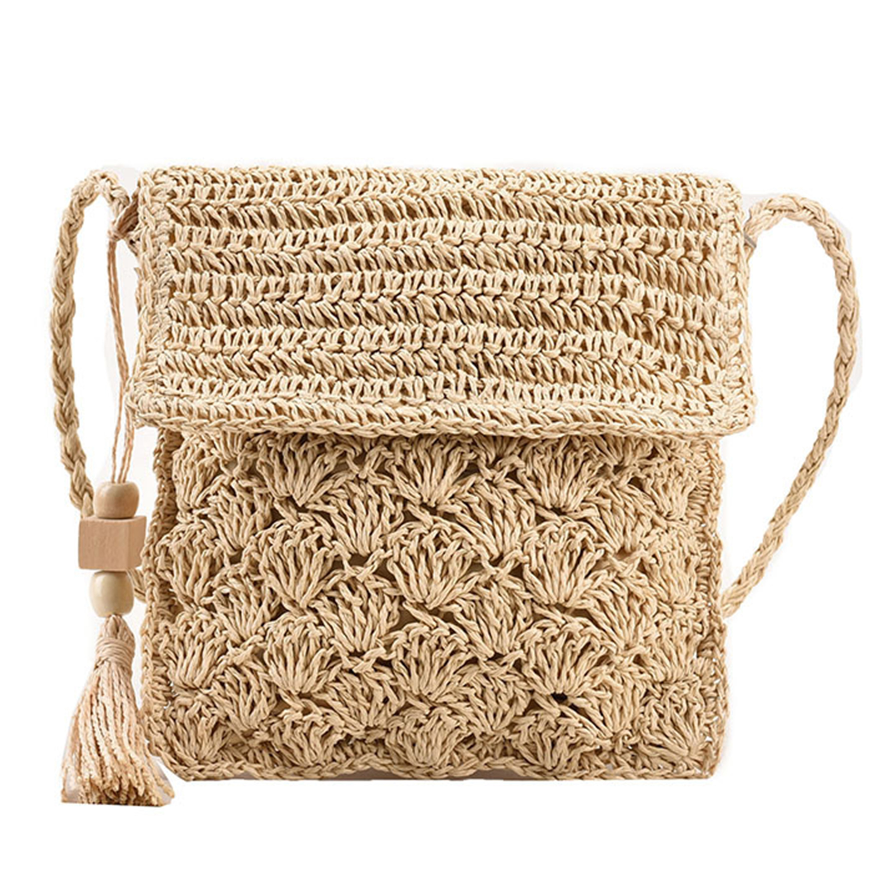 Jute Stylish vintage tassel woven bag 4